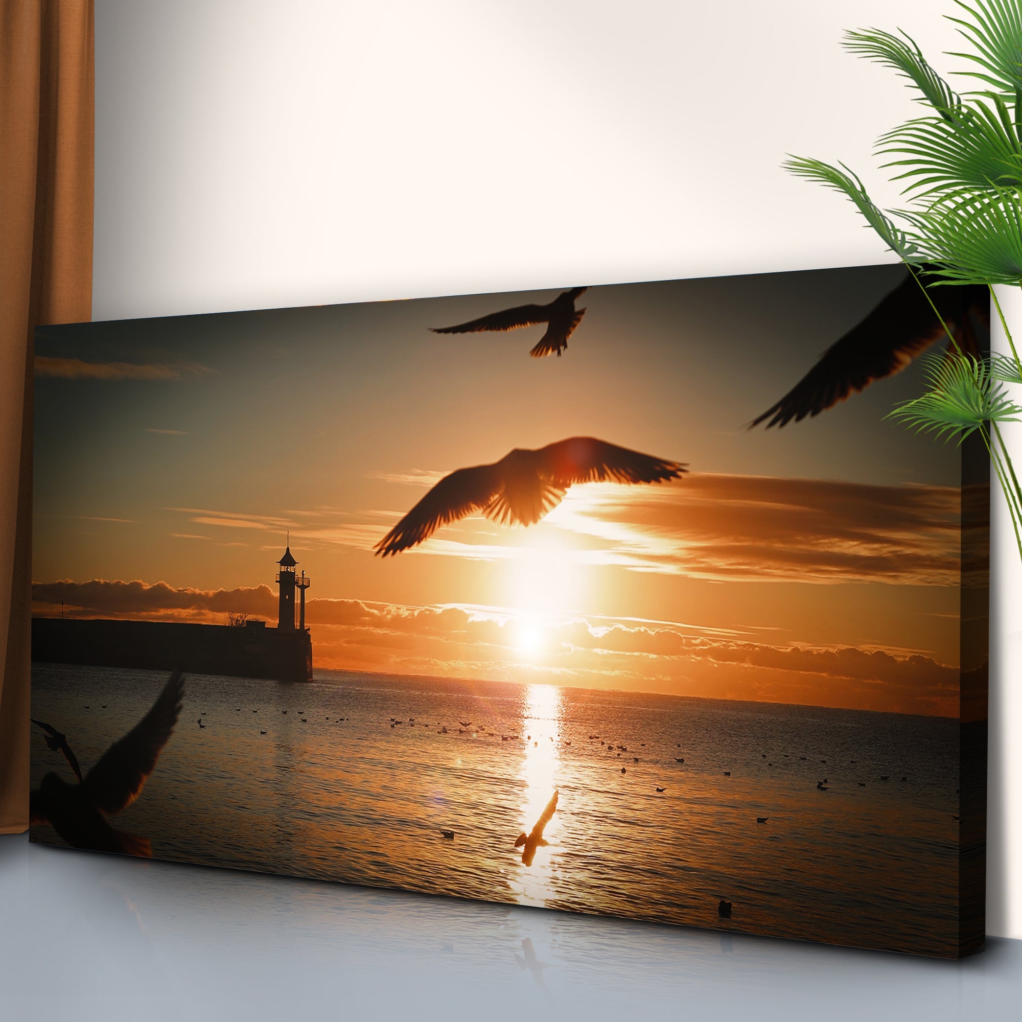 Birds On Magical Sunrise Canvas Wall Art on sale at MyriadMart