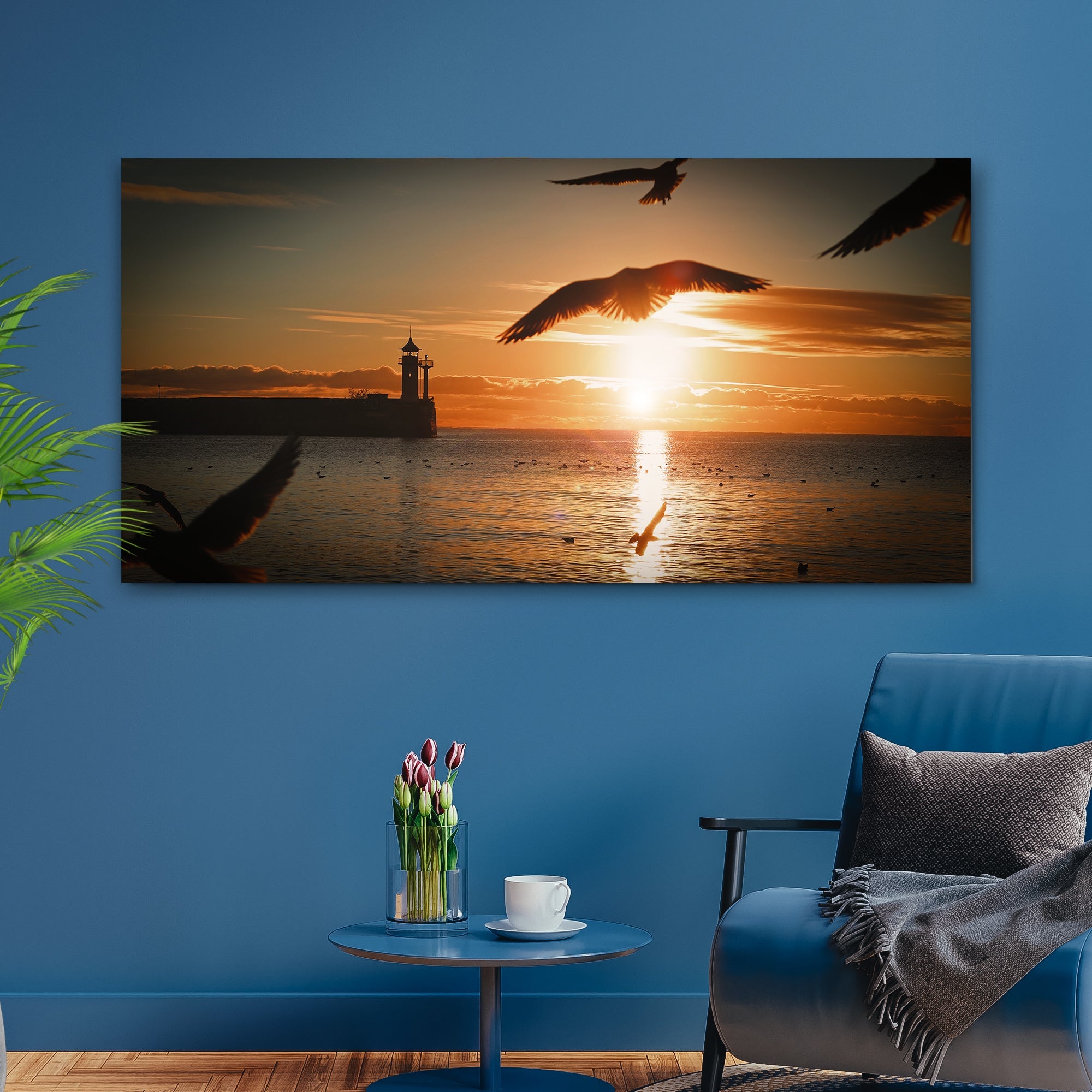 Birds On Magical Sunrise Canvas Wall Art on sale at MyriadMart