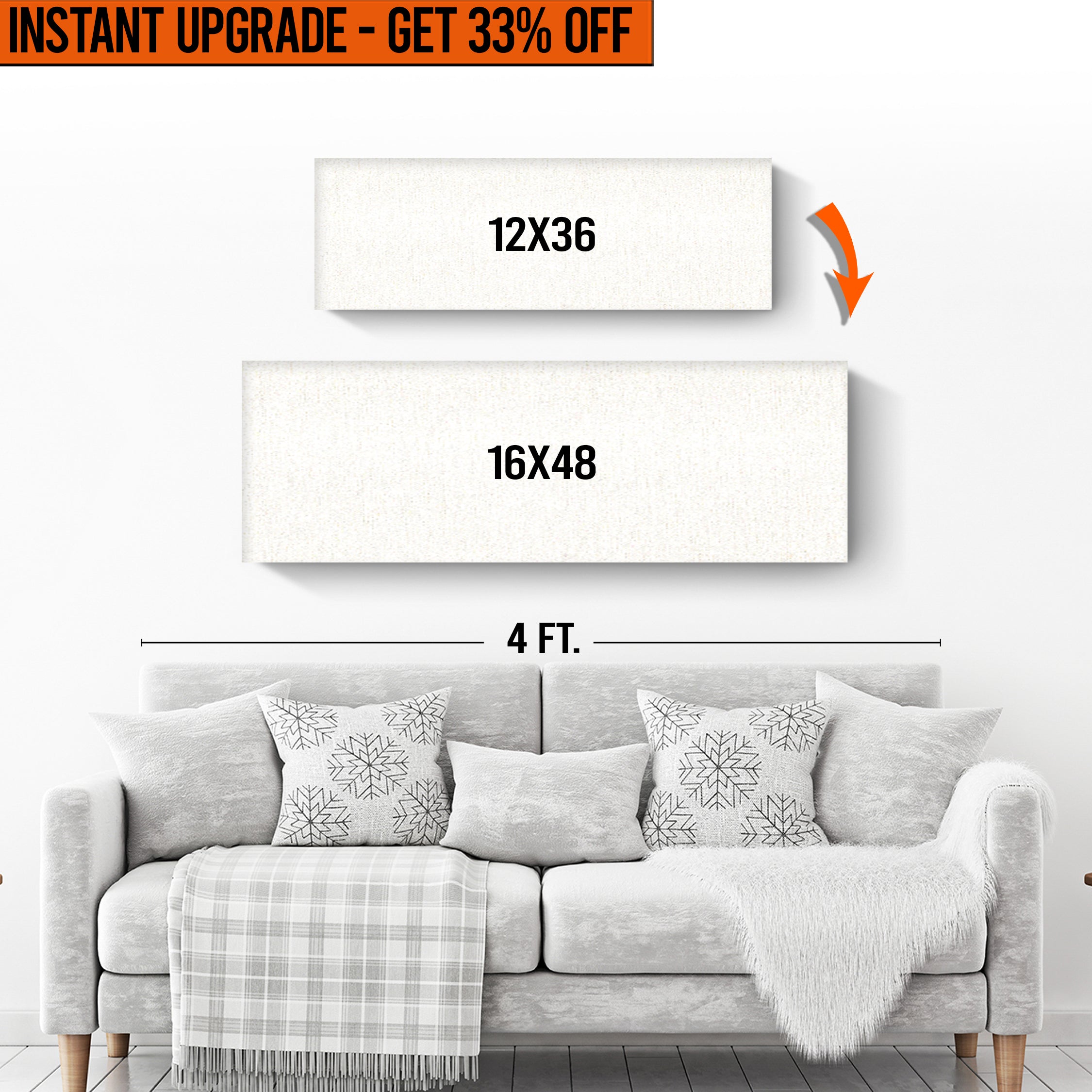 Upgrade Your 12x36 Inches Canvas To 16x48 Inches Canvas on sale at MyriadMart