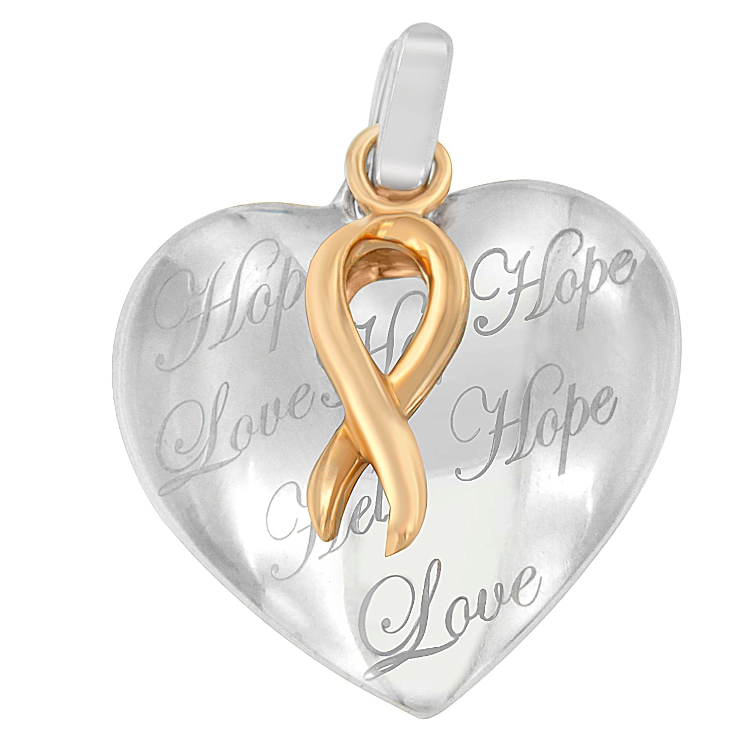 10K Yellow Gold Over Silver Heart Pendant Necklace on sale at MyriadMart