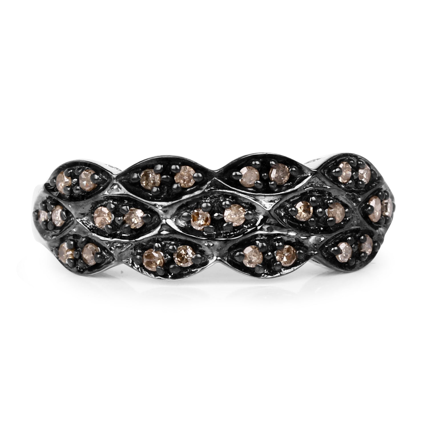 0.31 Carat Genuine Champagne Diamond .925 Sterling Silver Ring on sale at MyriadMart