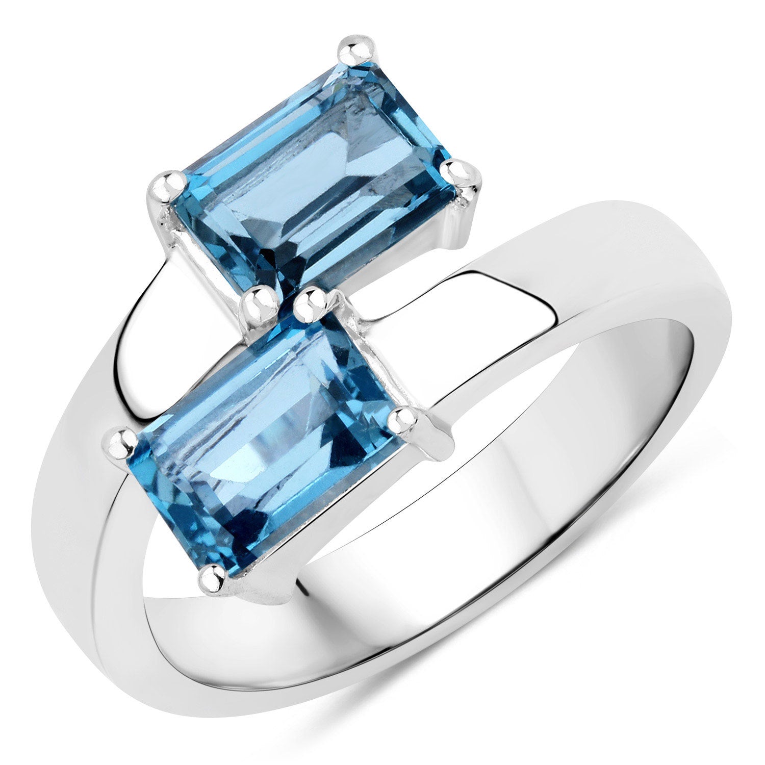 2.40 Carat Genuine London Blue Topaz .925 Sterling Silver Ring on sale at MyriadMart