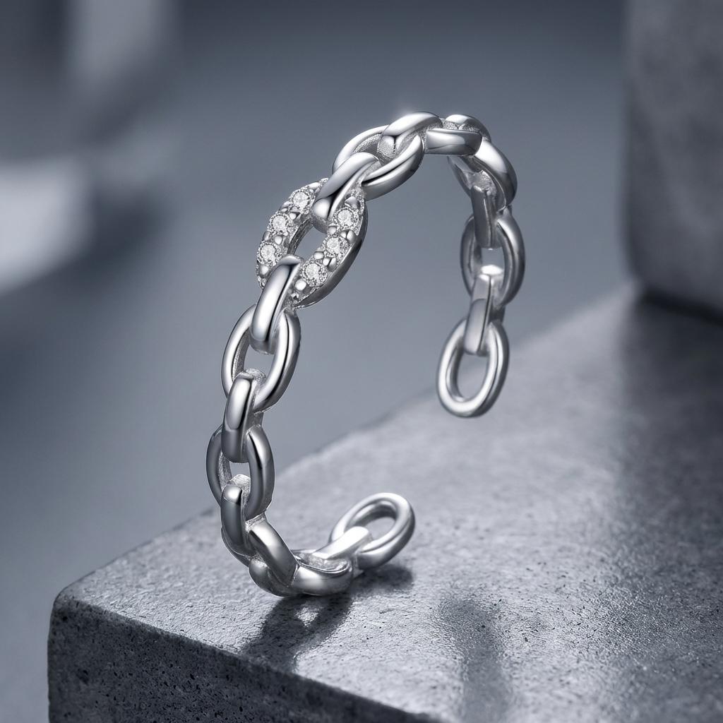 925 Sterling Silver 0.3cm Width CZ Pavé Setting Rings on sale at MyriadMart