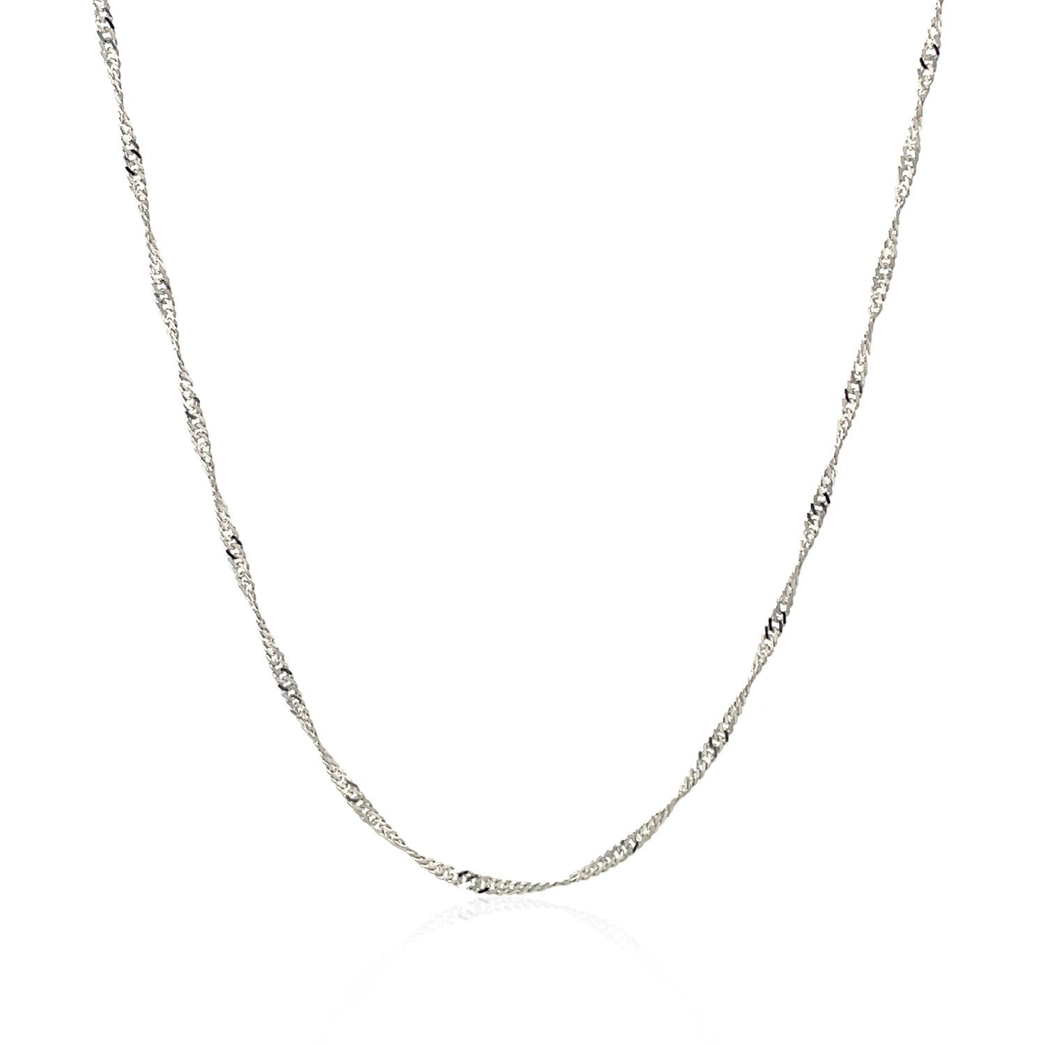 14k White Gold Singapore Chain 1.5mm on sale at MyriadMart