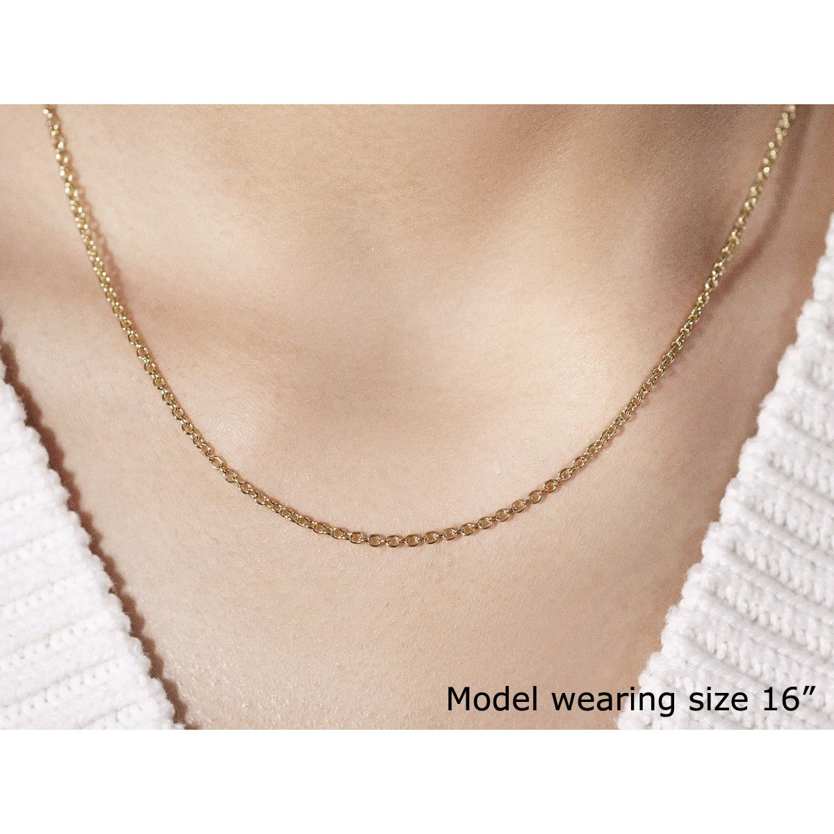 14k Yellow Gold Round Cable Link Chain 1.9mm on sale at MyriadMart