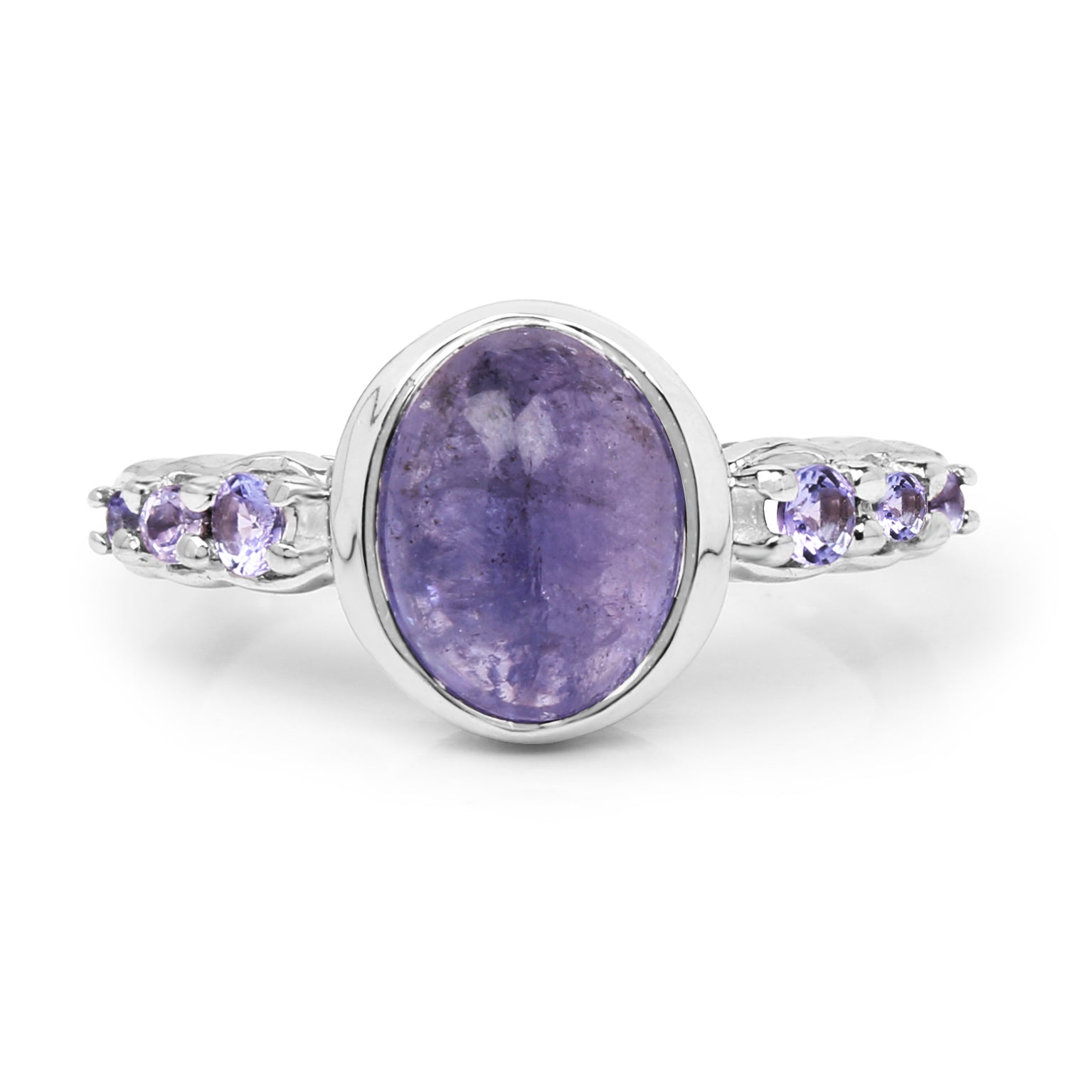 3.82 Carat Genuine Tanzanite .925 Sterling Silver Ring on sale at MyriadMart