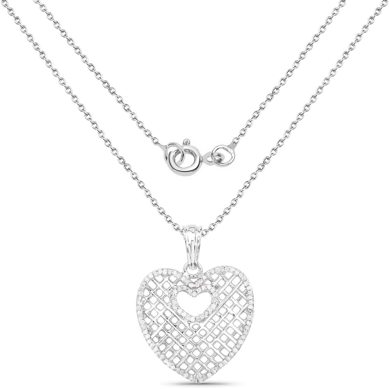 0.52 Carat Genuine White Diamond .925 Sterling Silver Pendant on sale at MyriadMart