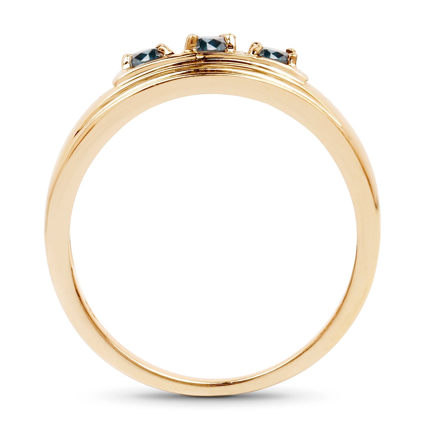 14K Yellow Gold Plated 0.33 Carat Genuine Blue Diamond .925 Sterling Silver Ring on sale at MyriadMart