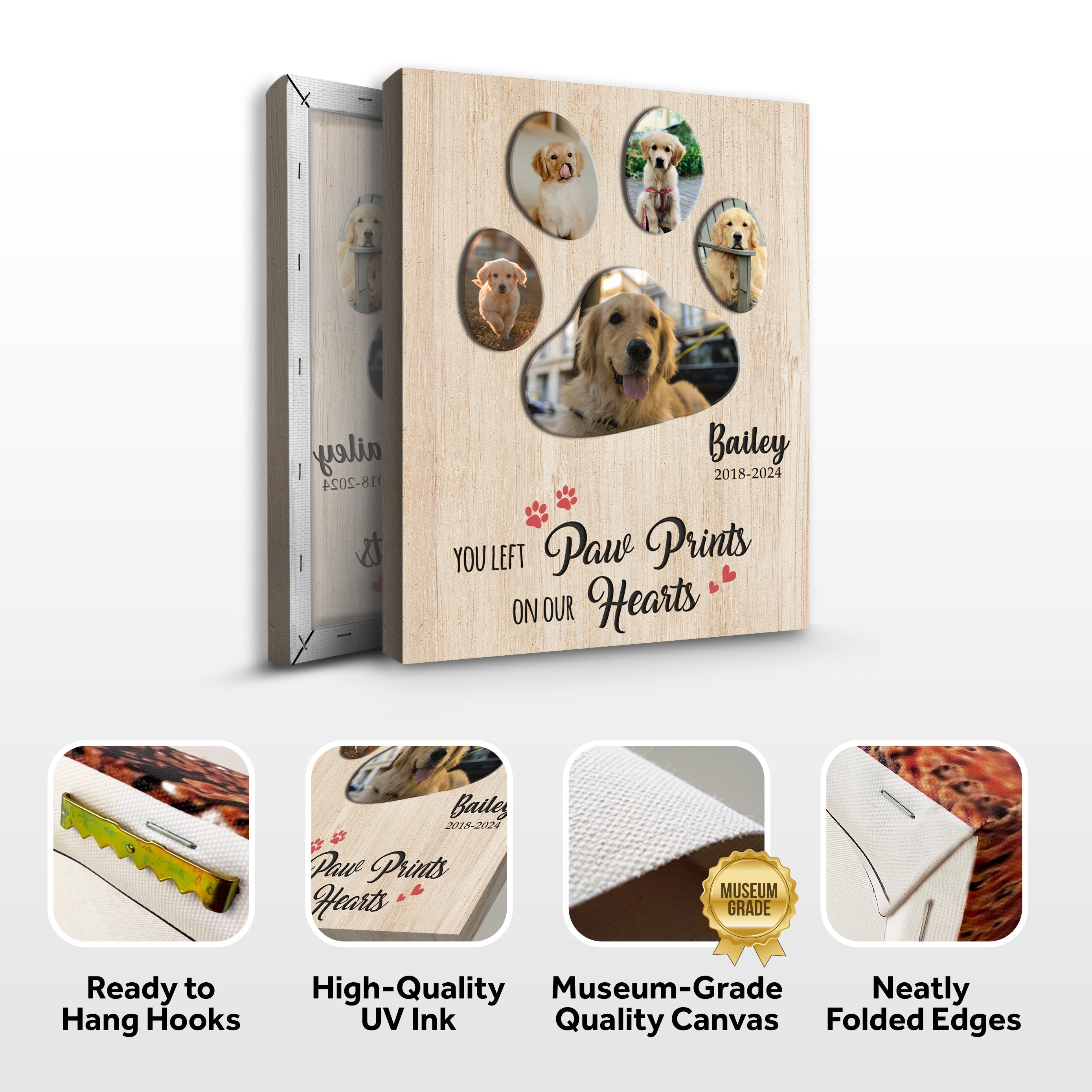 Pet Memorial Sign You Left Paw Prints On Our Hearts II on sale at MyriadMart