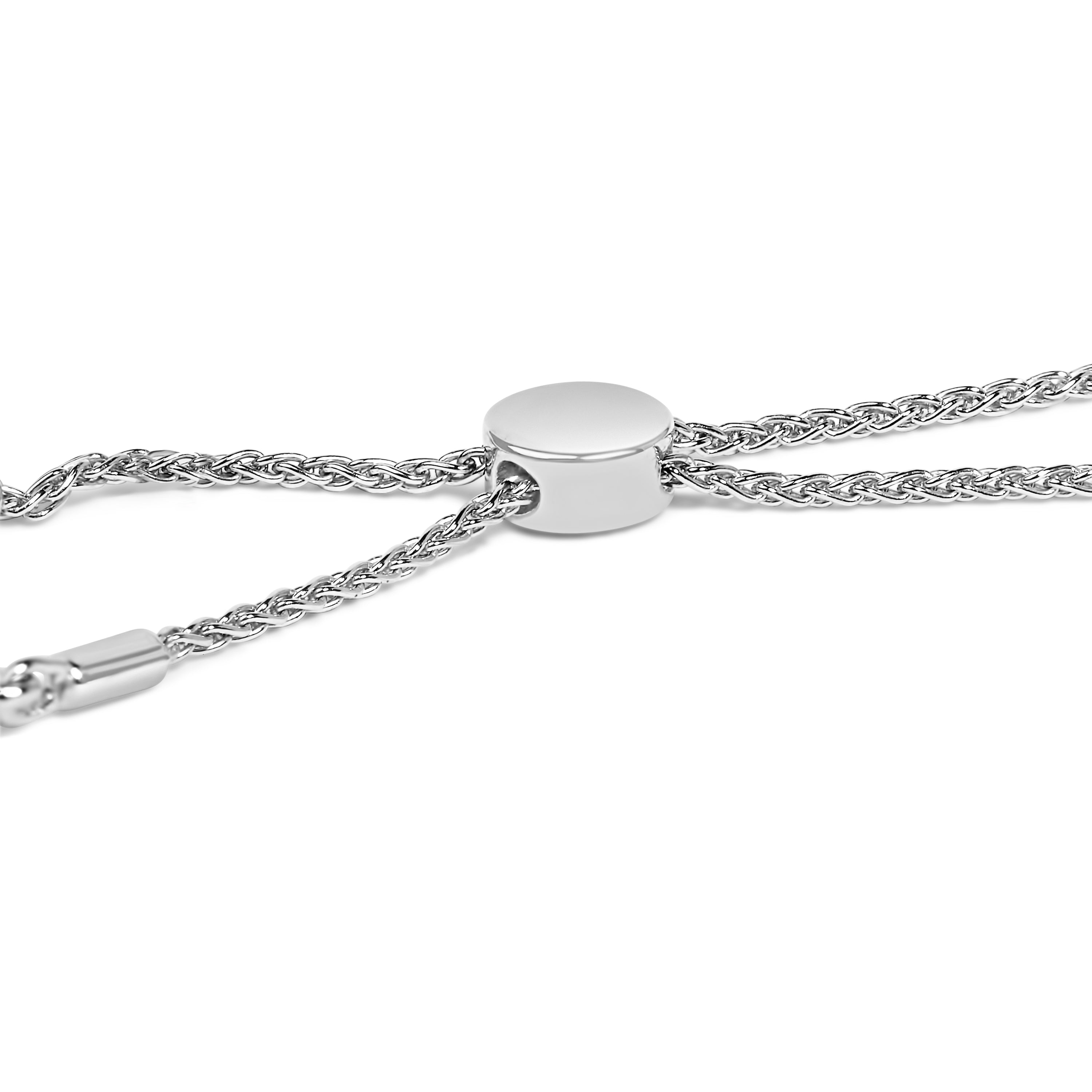 .925 Sterling Silver 1/2 Cttw Diamond Weave and Station Bolo Bracelet on sale at MyriadMart