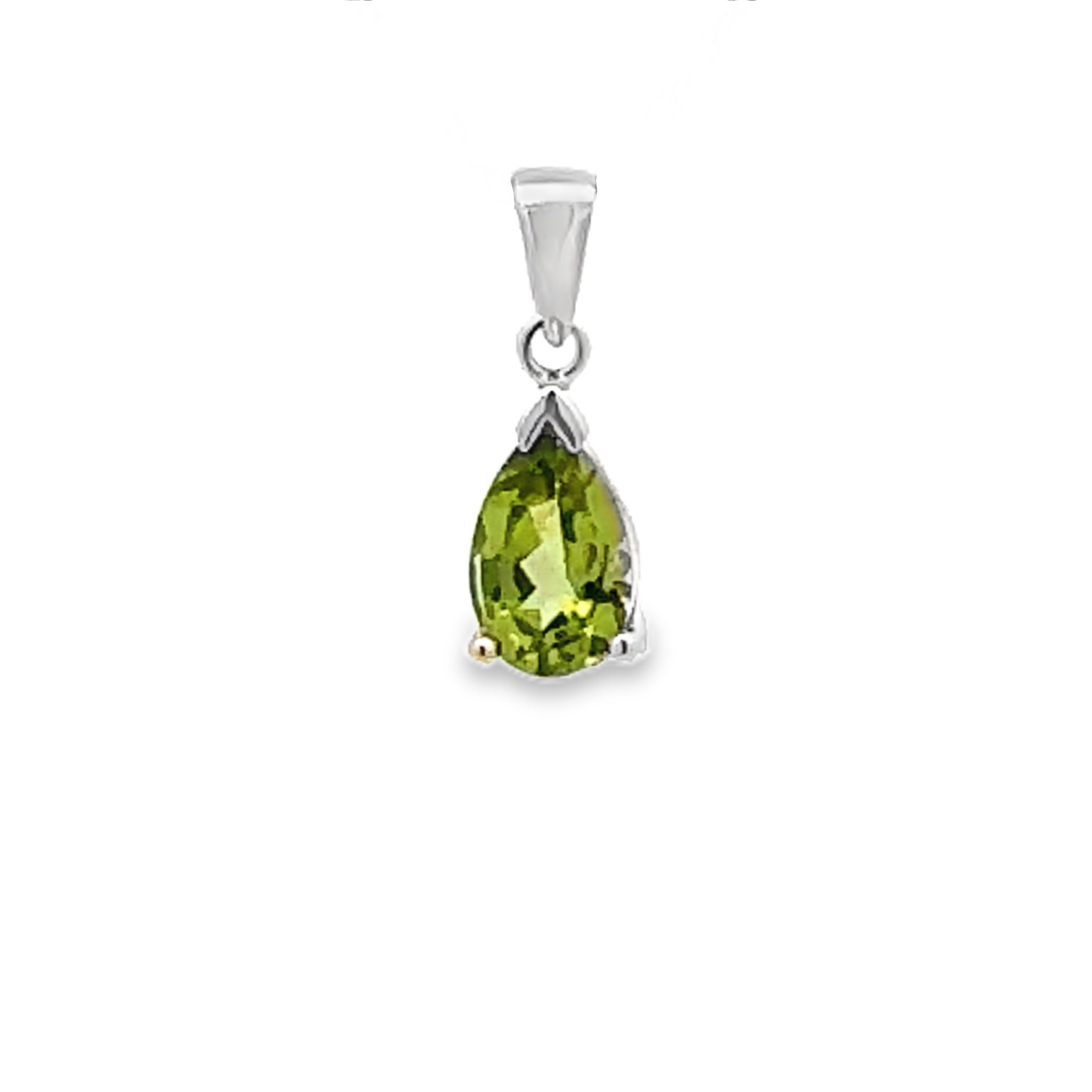 Natural .83ct Peridot Fashion Pendants 10KT White Gold on sale at MyriadMart
