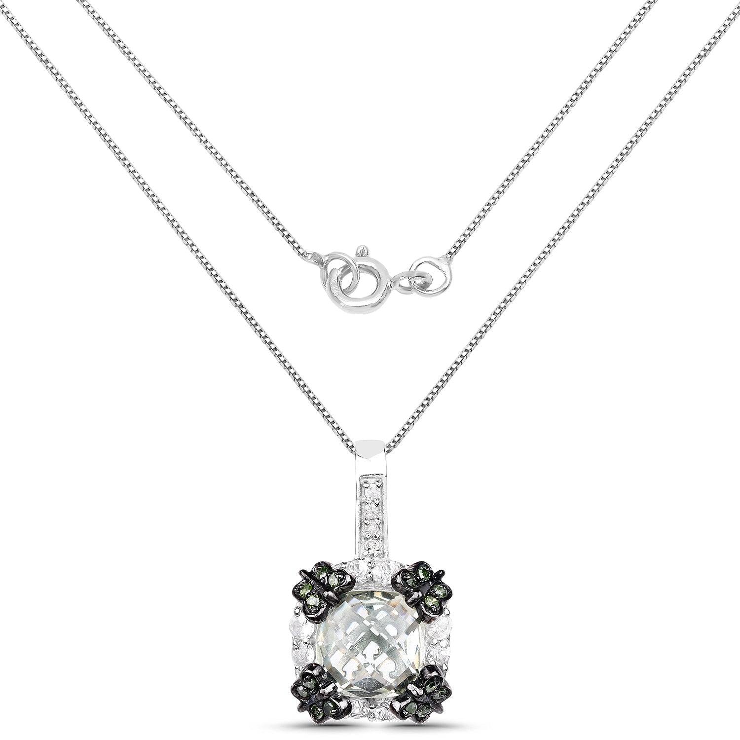 2.72 Carat Genuine Multi Stones .925 Sterling Silver Pendant on sale at MyriadMart