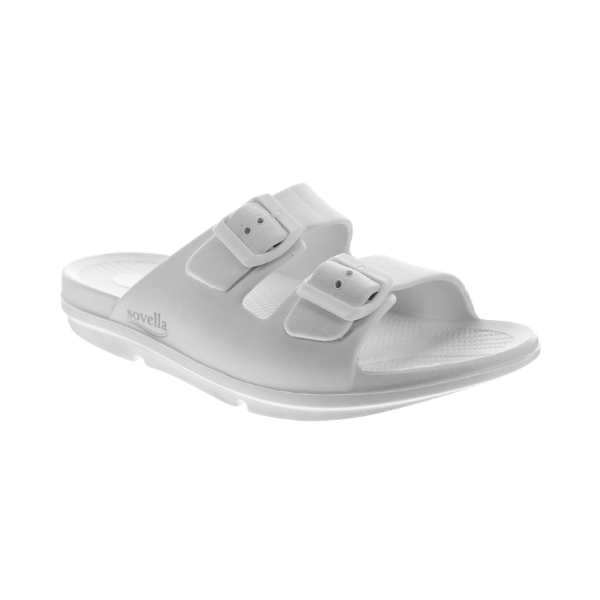 Sovella Active Recovery Sandals Women's PF Buckle Slide White on sale at MyriadMart