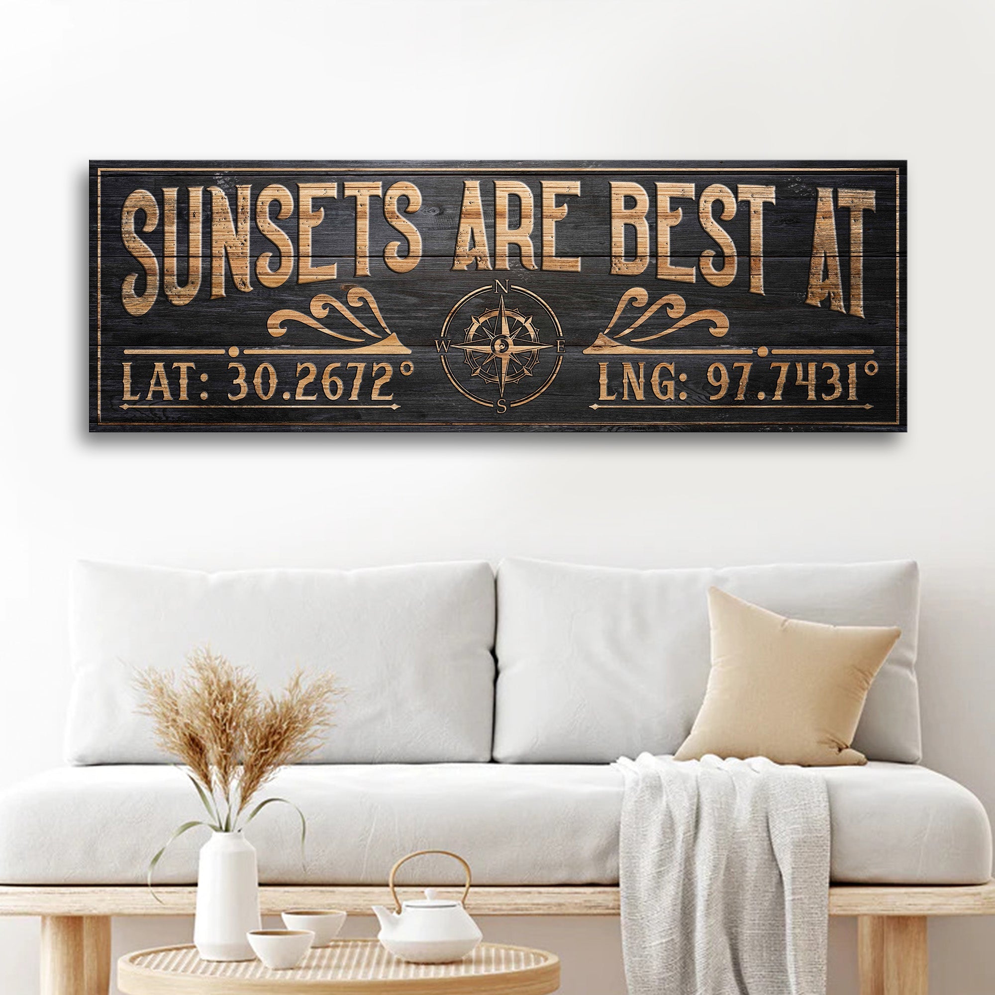 Sunsets Are Best At Coordinates Sign II on sale at MyriadMart