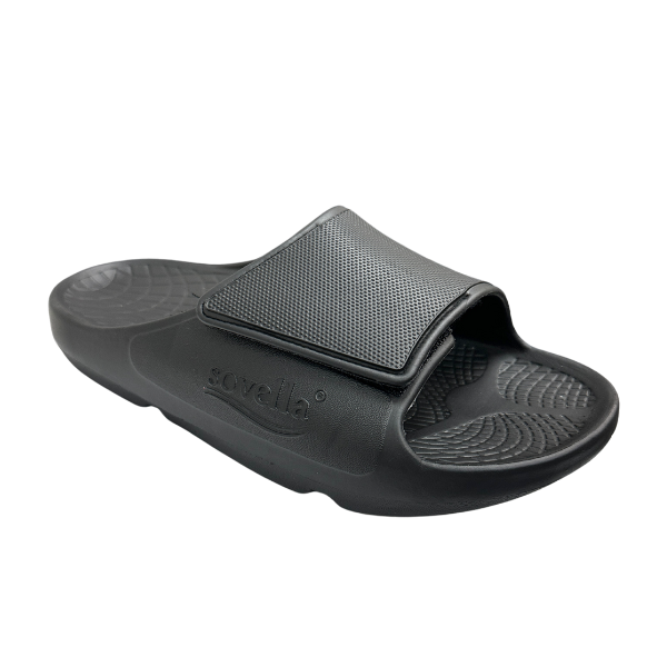 Sovella Active Recovery Sandals Men's PF Velcro Slide Black on sale at MyriadMart