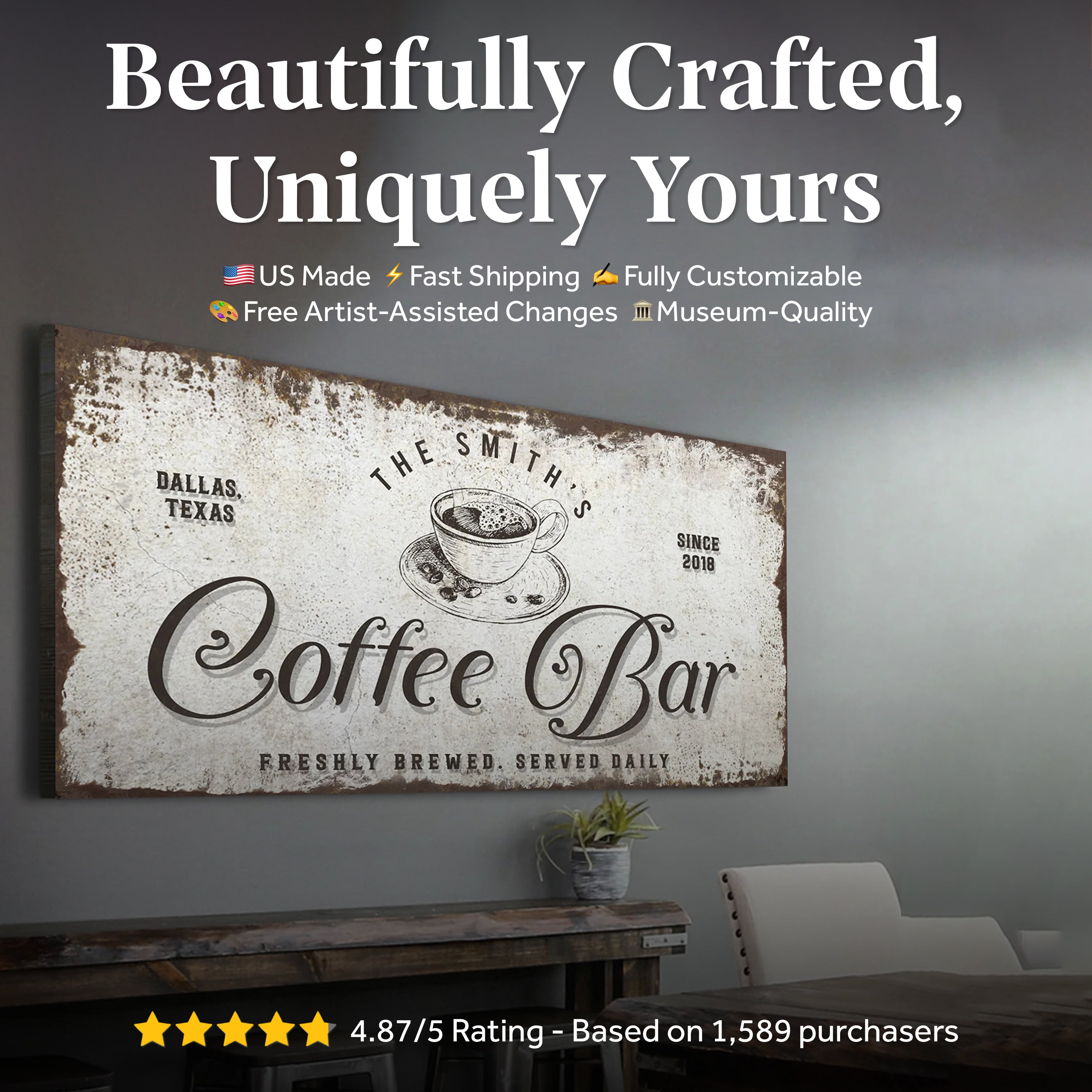 Coffee Bar Sign on sale at MyriadMart