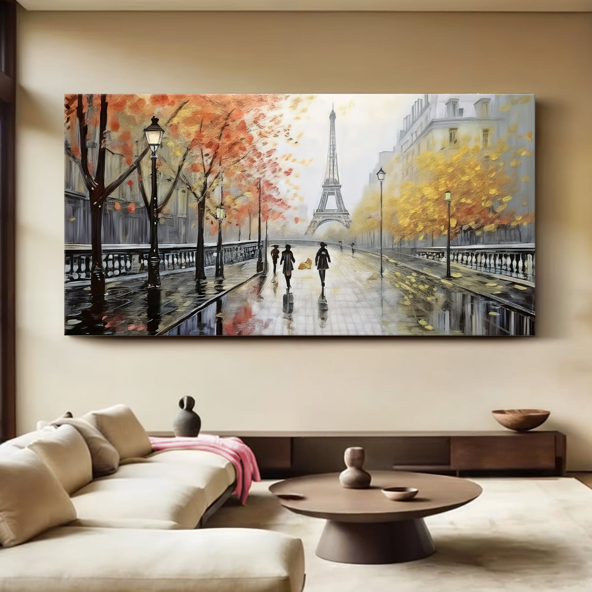 Parisian Rain Cityscape Impasto Wall Art on sale at MyriadMart