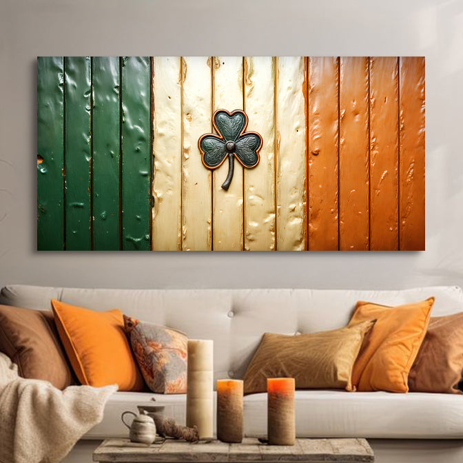 Irish Shamrock Glory Wooden Flag Wall Art II on sale at MyriadMart