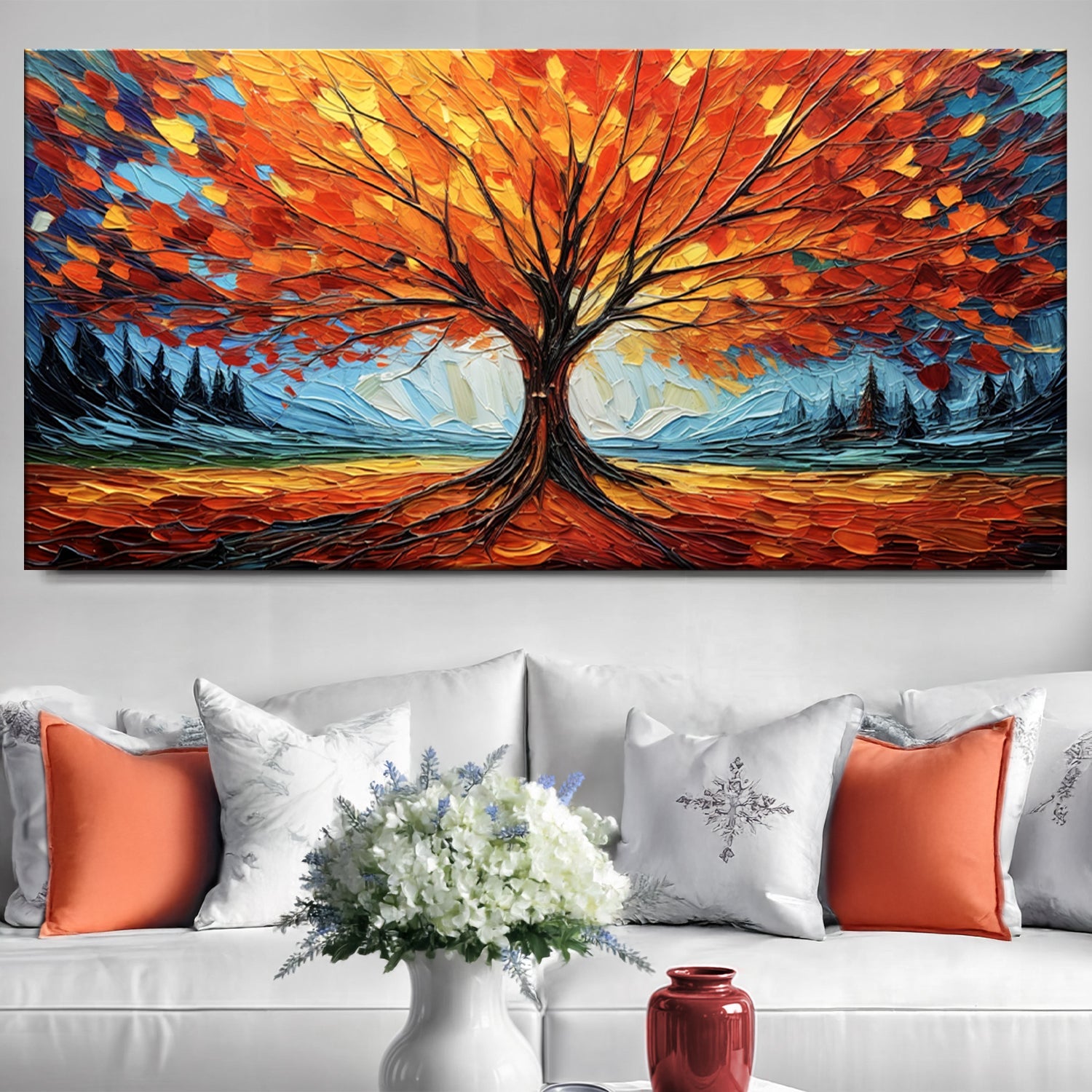 Autumn Fire Impasto Wall Art on sale at MyriadMart