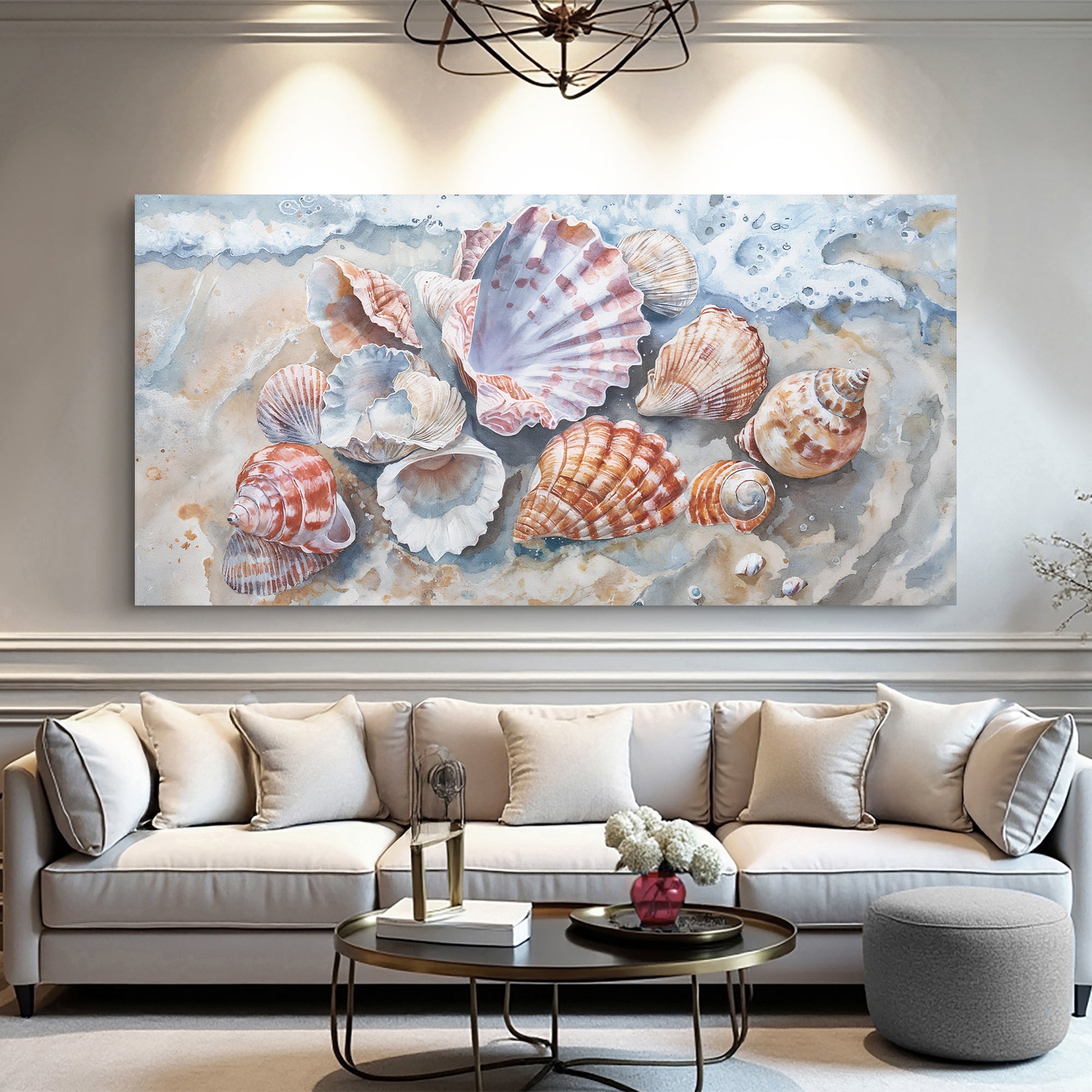Sea Shells Modern Coastal Wall Art on sale at MyriadMart