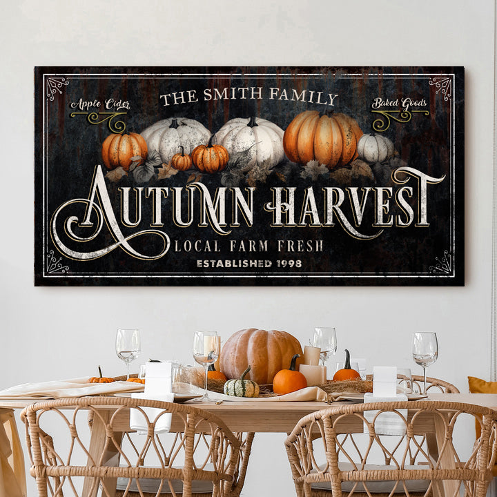 Family Autumn Harvest Thanksgiving Sign on sale at MyriadMart