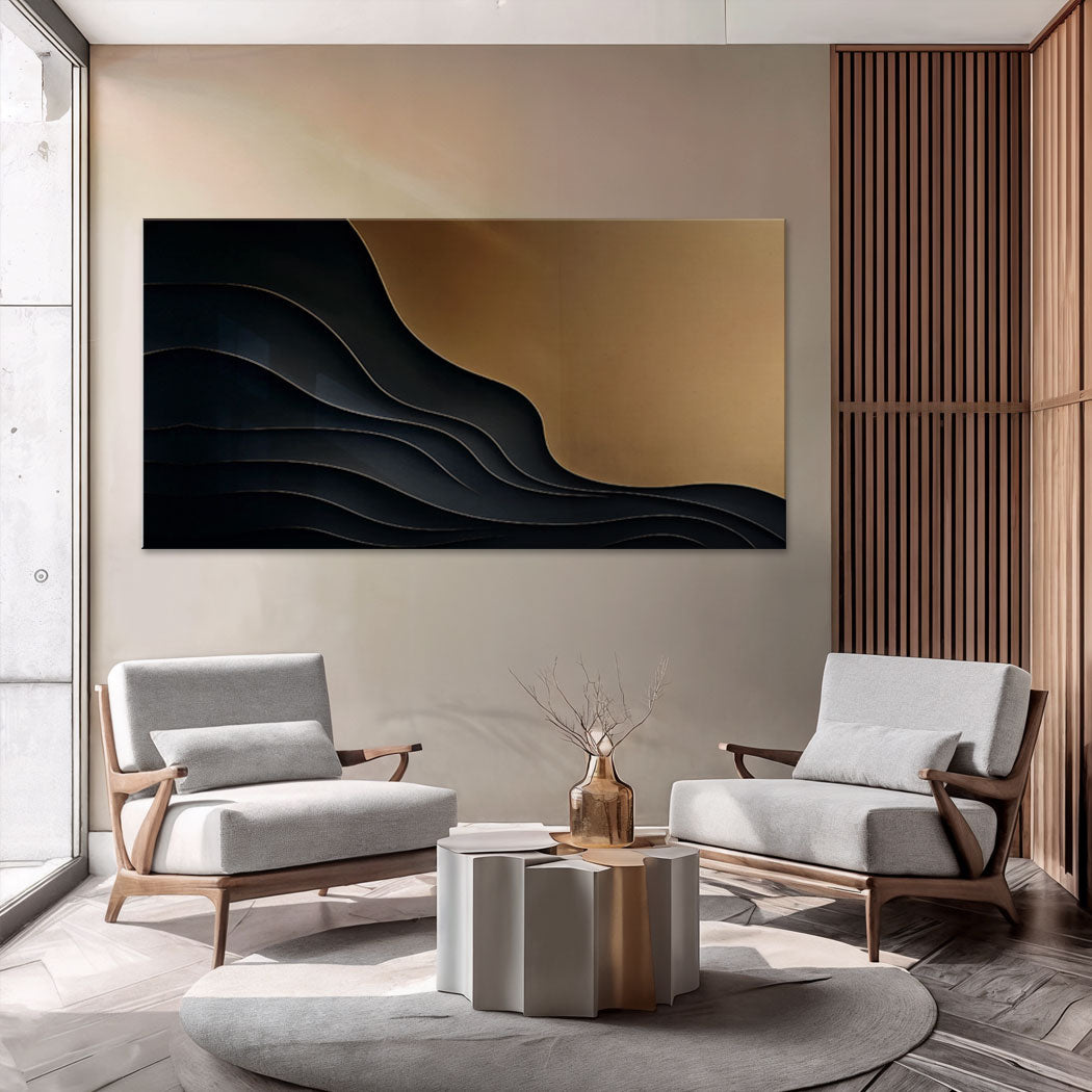 Black And Gold Minimalist Abstract X on sale at MyriadMart
