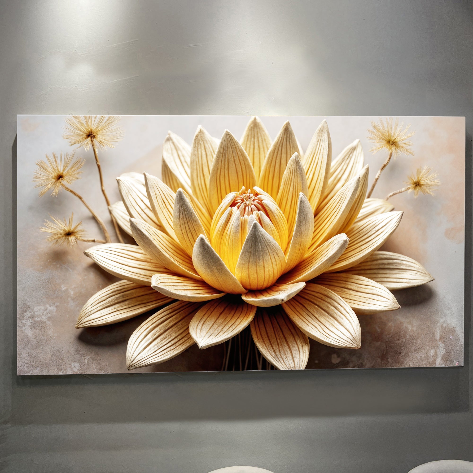 Golden Lotus Minimalist Abstract Wall Art II on sale at MyriadMart