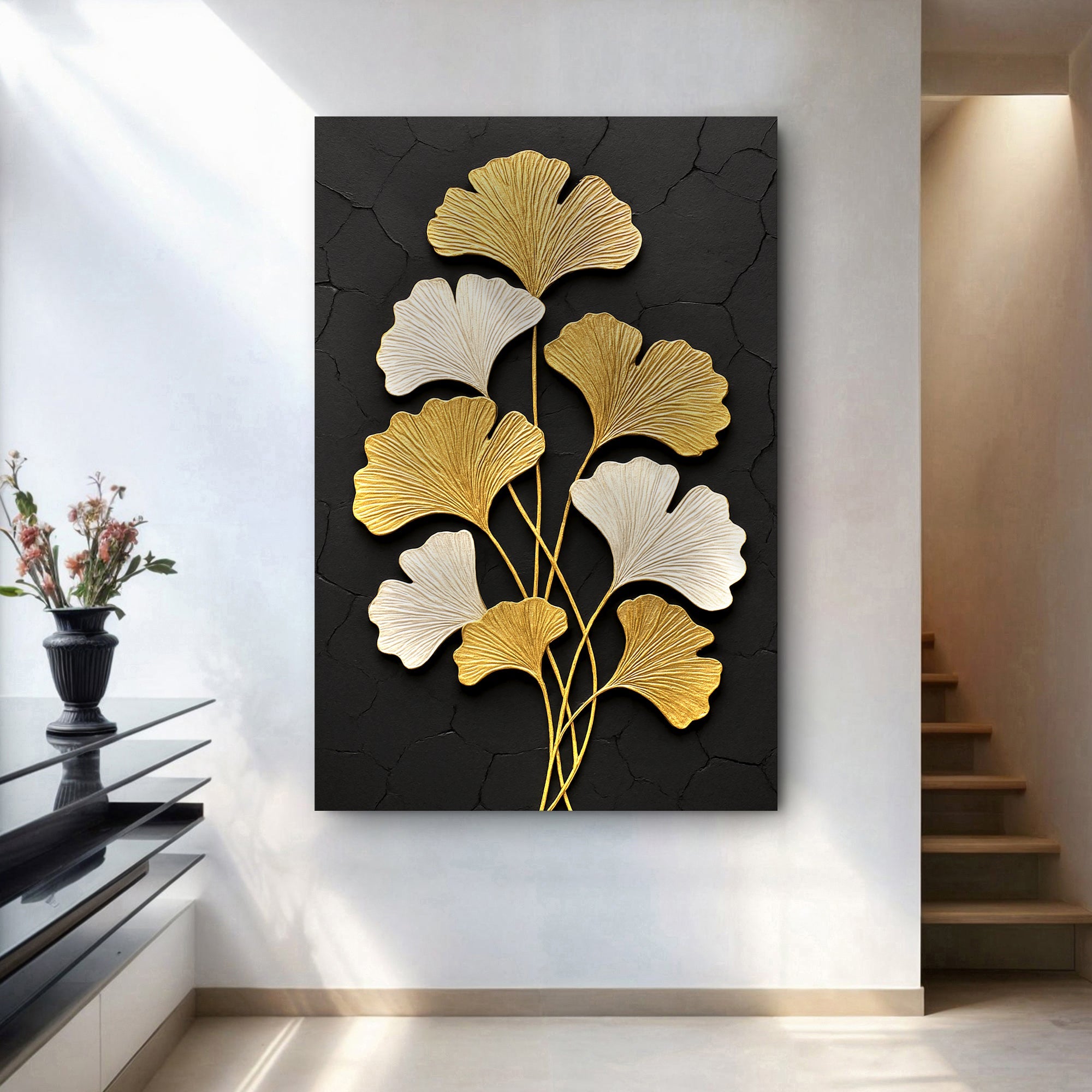 Golden Ginkgo Wall Art on sale at MyriadMart