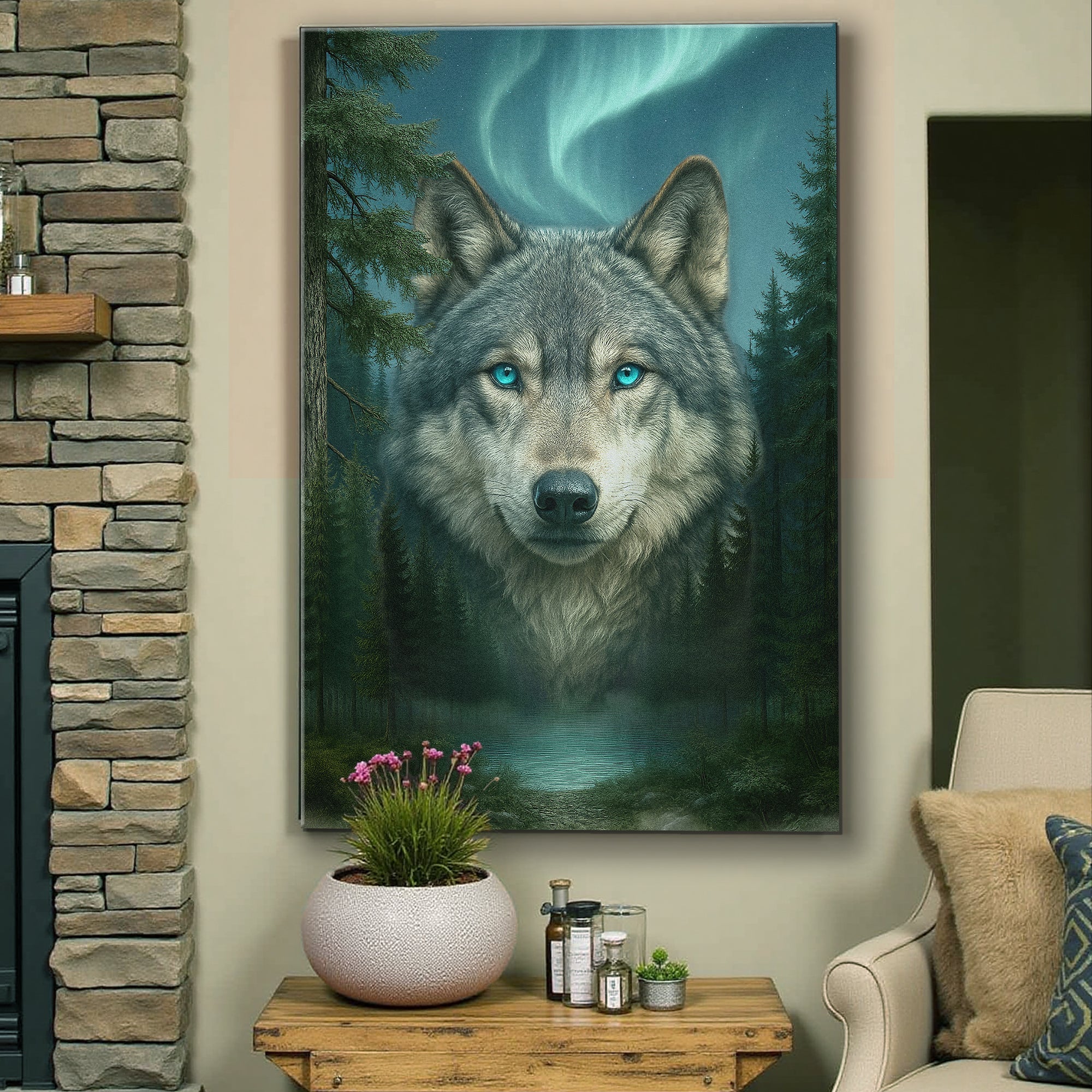 Wolf Northern Symphony Wall Art on sale at MyriadMart