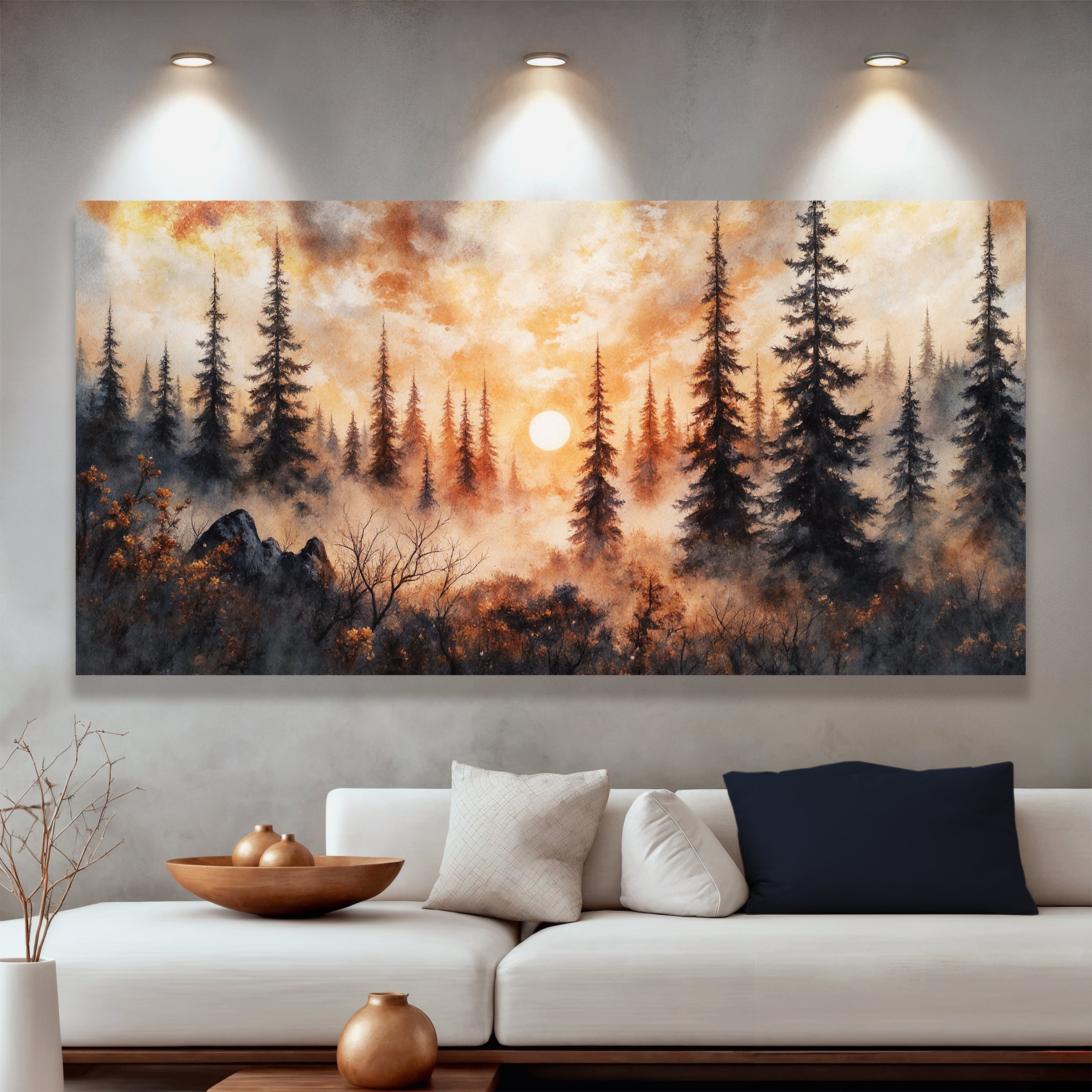 Rustic Forest Sunset Wall Art on sale at MyriadMart