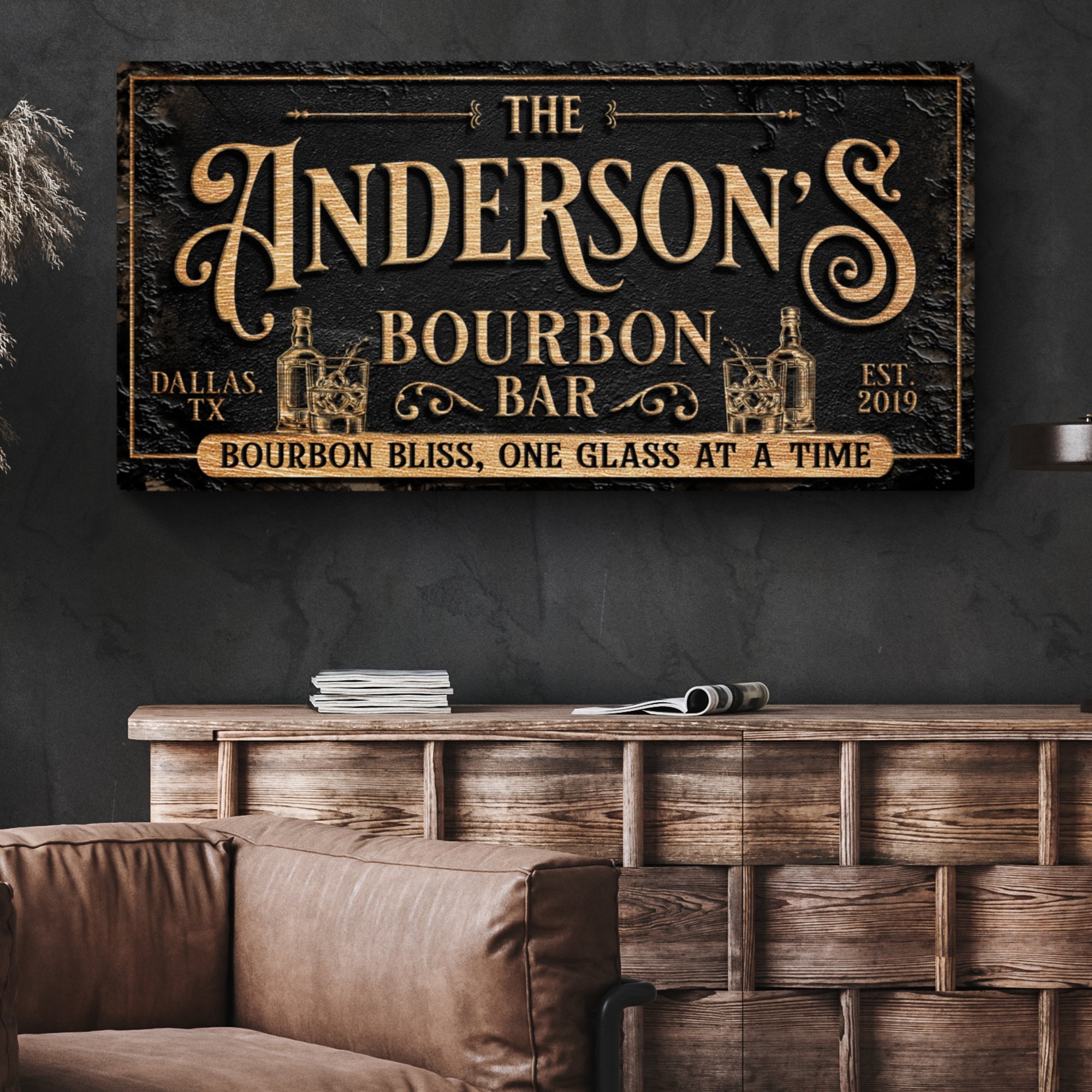 Personalized Bourbon Bar Sign III on sale at MyriadMart
