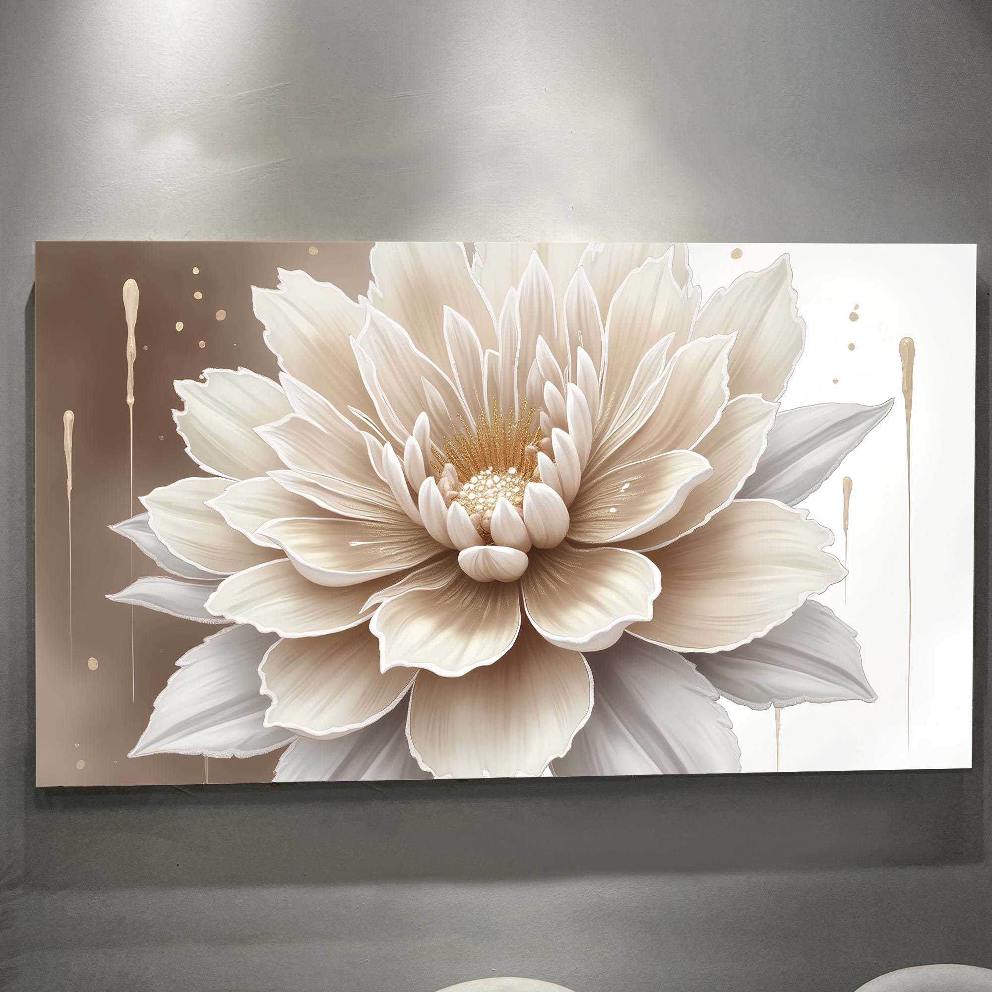 Single Beige Flower Abstract Wall Art on sale at MyriadMart