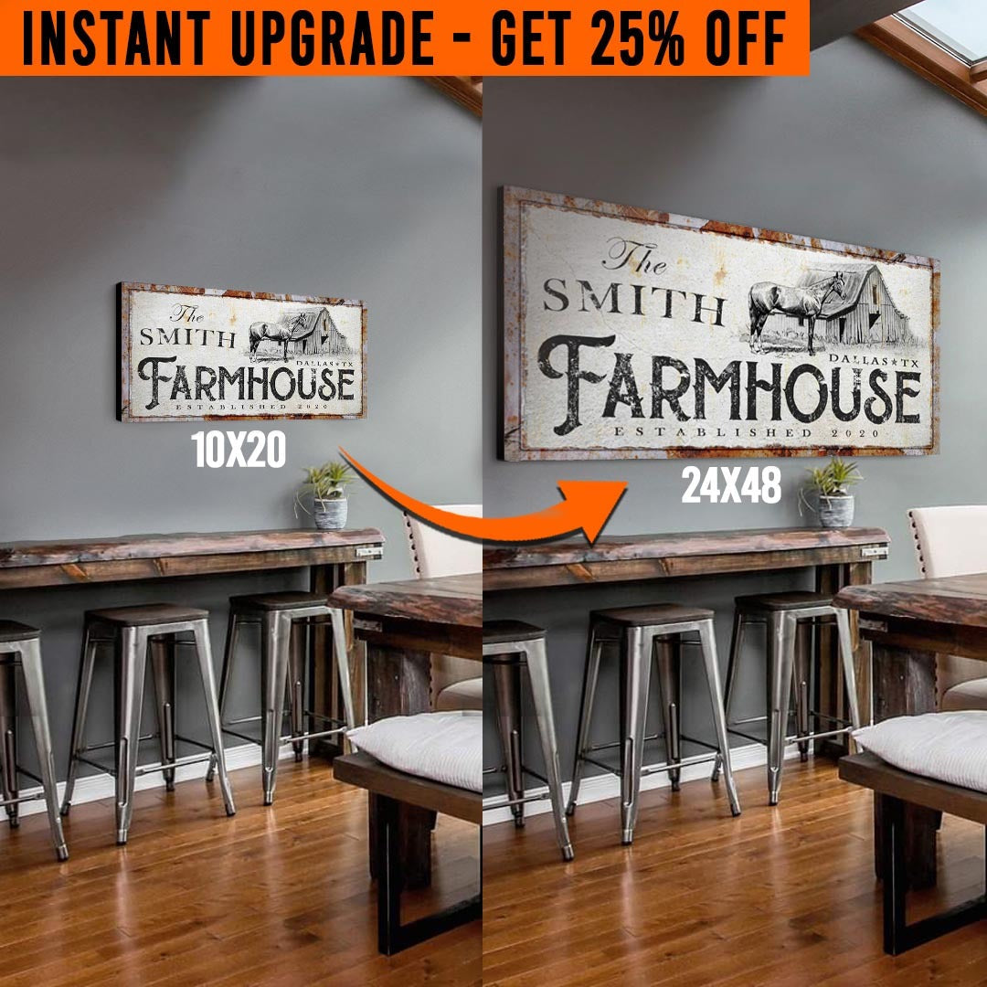 Upgrade Your 'Rustic Horse Farmhouse' Style 1 Canvas To 24x48 Inches on sale at MyriadMart