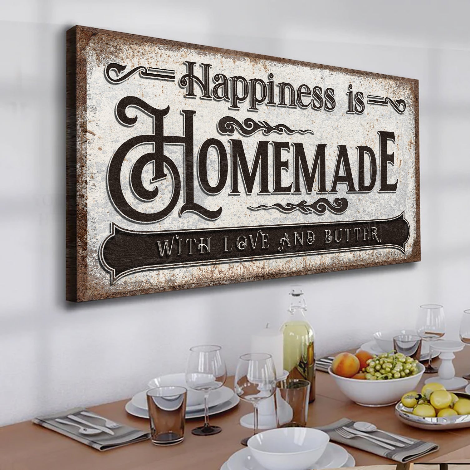 Happiness Is Homemade With Love And Butter Sign on sale at MyriadMart