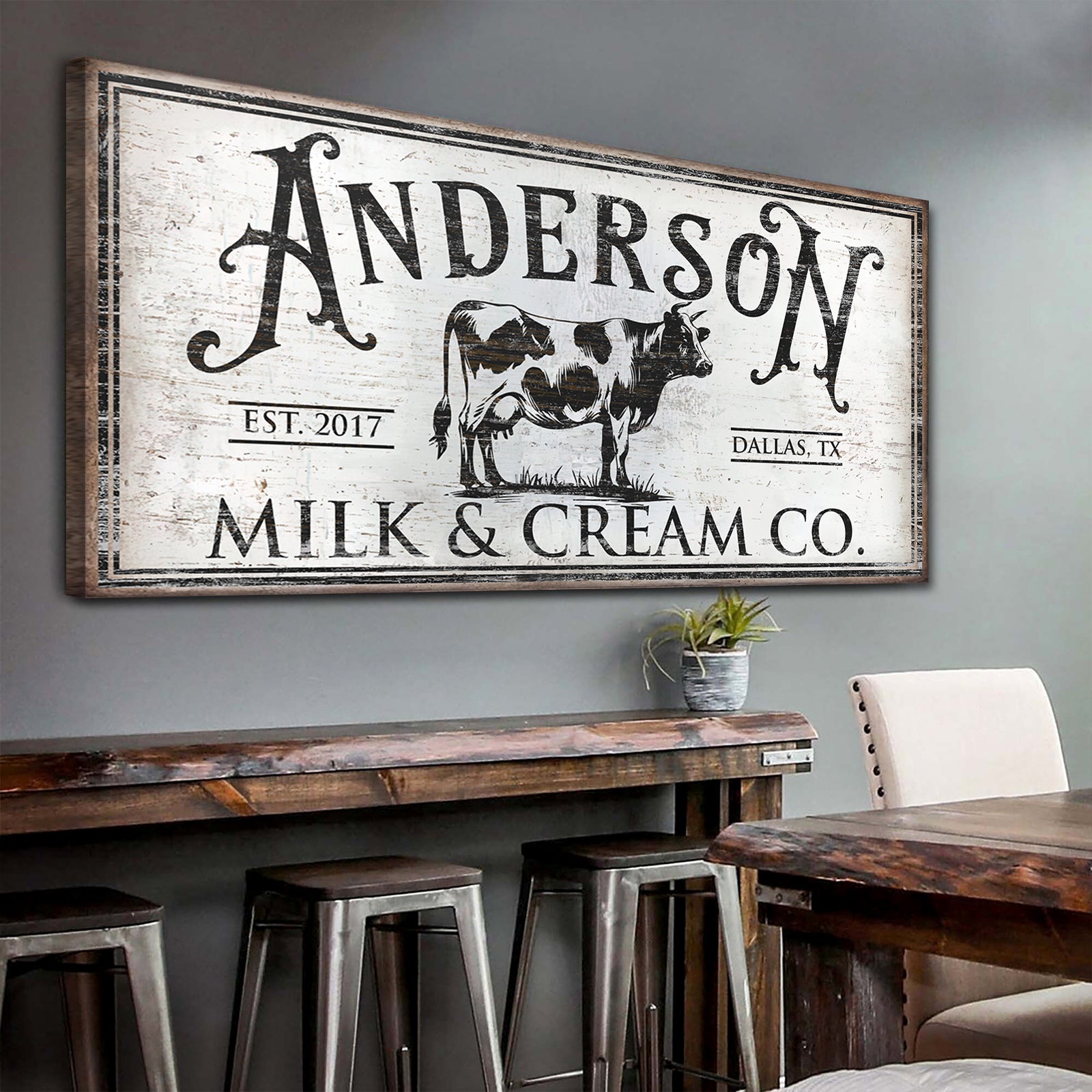 Personalized Milk & Cream Co Sign on sale at MyriadMart