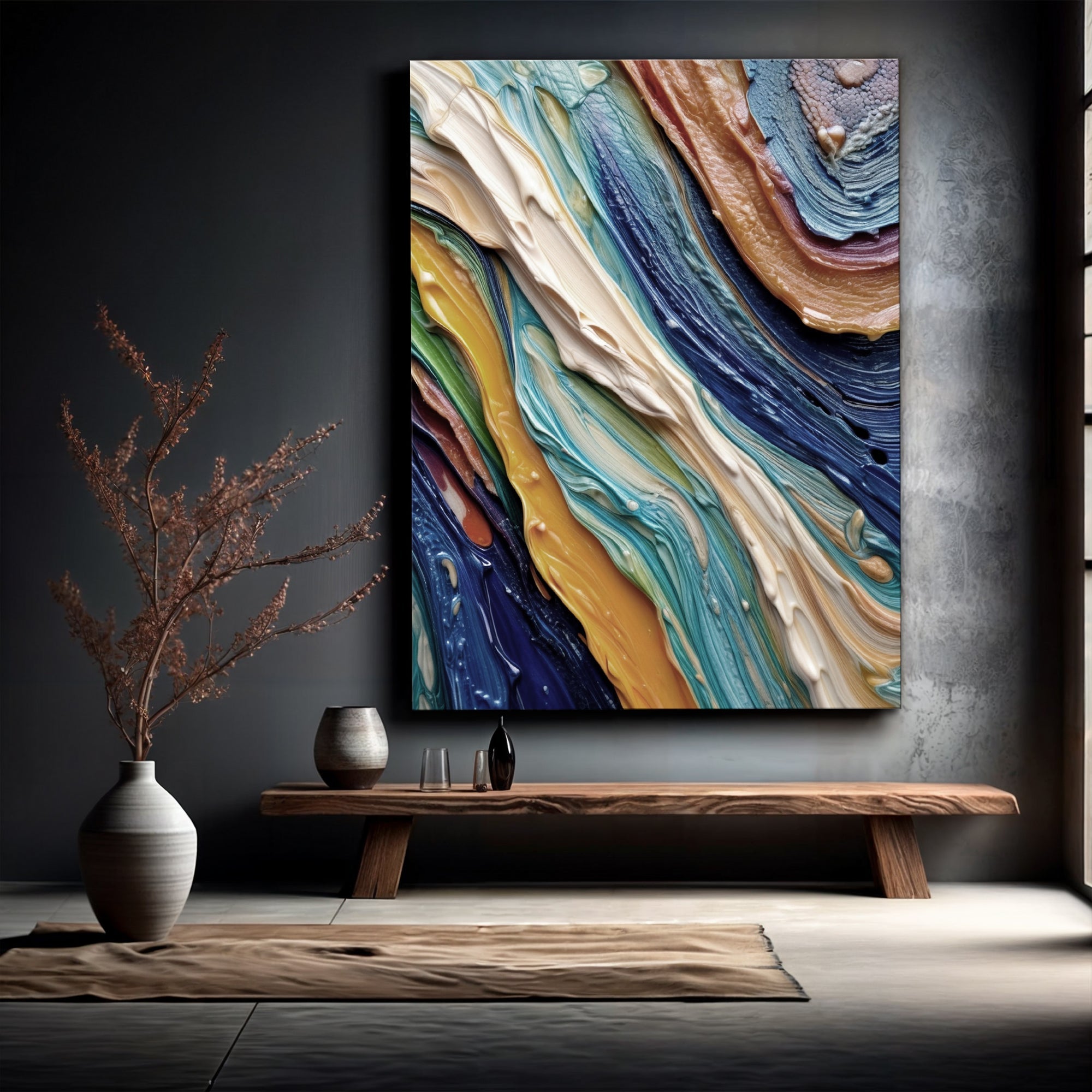 Ocean Waves Impasto Wall Art on sale at MyriadMart