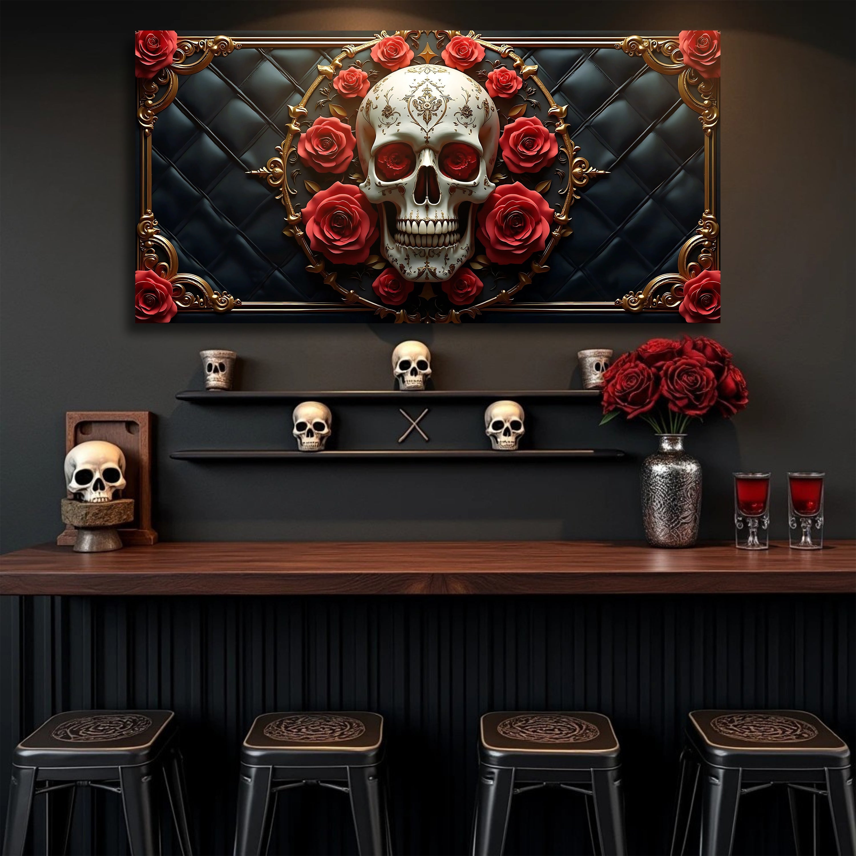3D Rose and Skull Wall Art VII on sale at MyriadMart