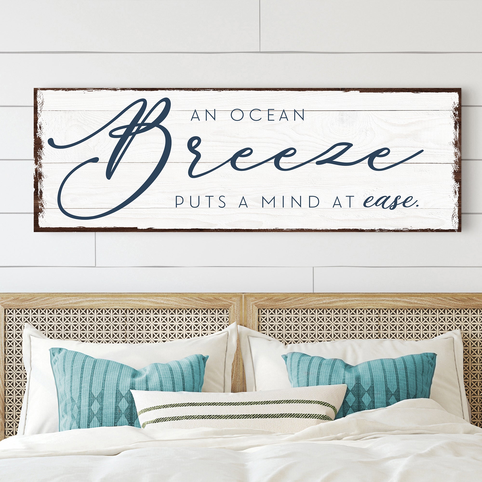 An Ocean Breeze Puts A Mind At Ease Sign on sale at MyriadMart