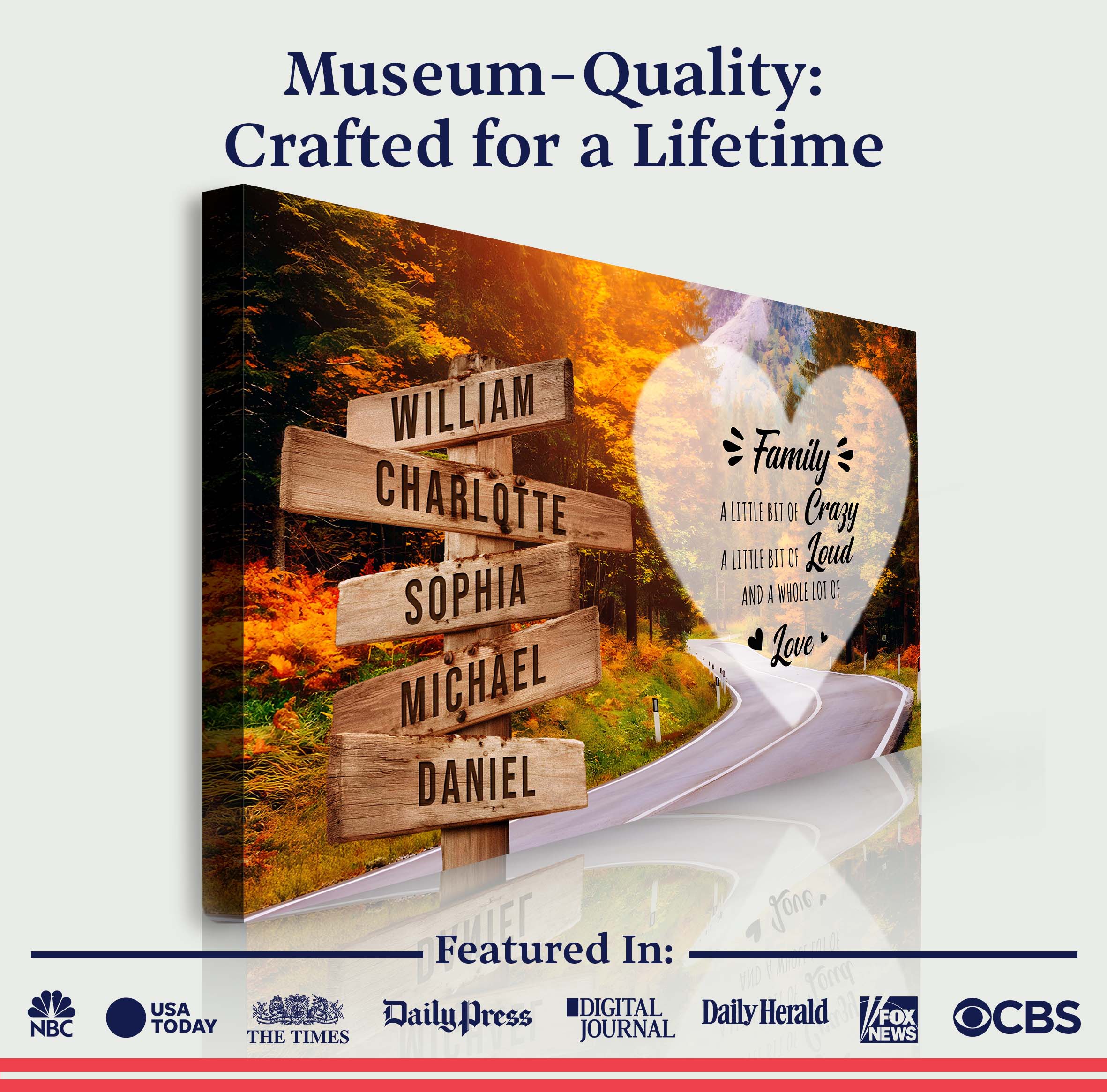 A Lot of Love Family Names Sign II on sale at MyriadMart