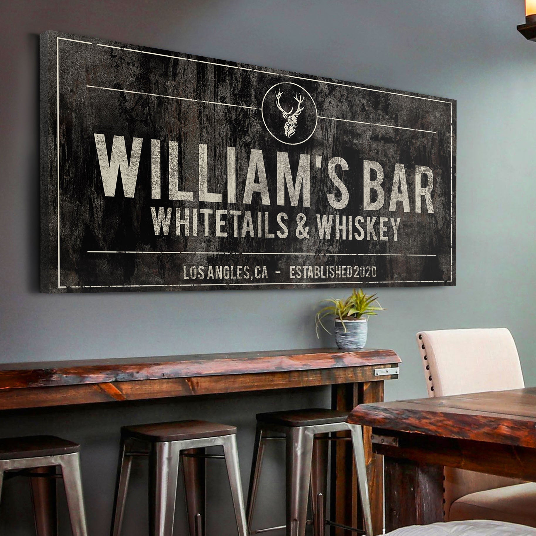 Whitetails and Whiskey Sign on sale at MyriadMart