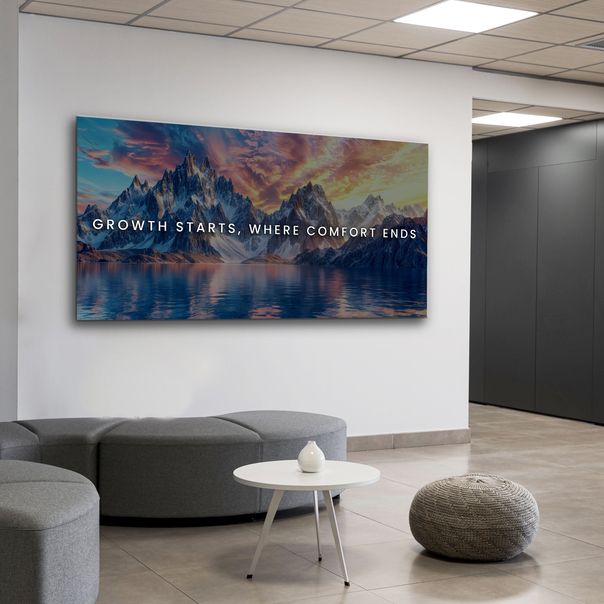 Growth Starts Where Comfort Ends Motivational Wall Sign on sale at MyriadMart