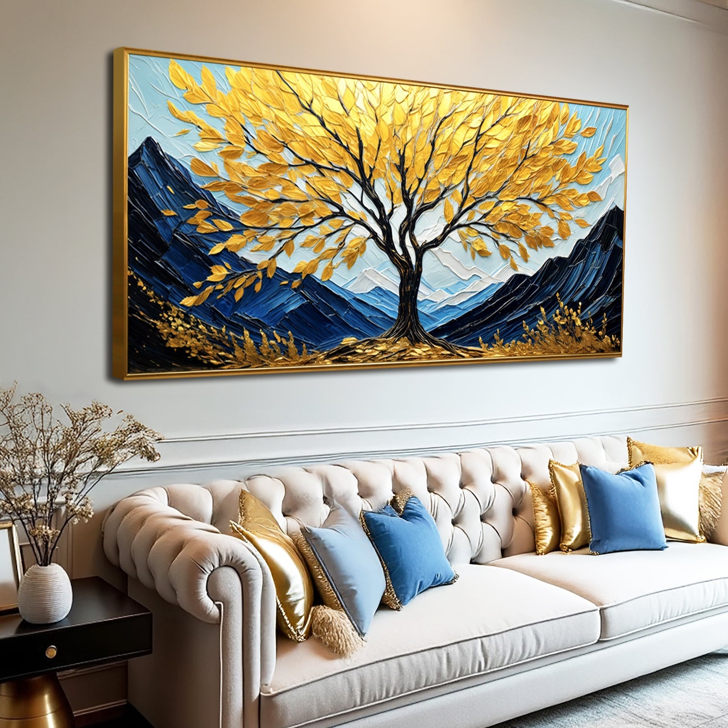 Golden Sanctuary Impasto Wall Art on sale at MyriadMart
