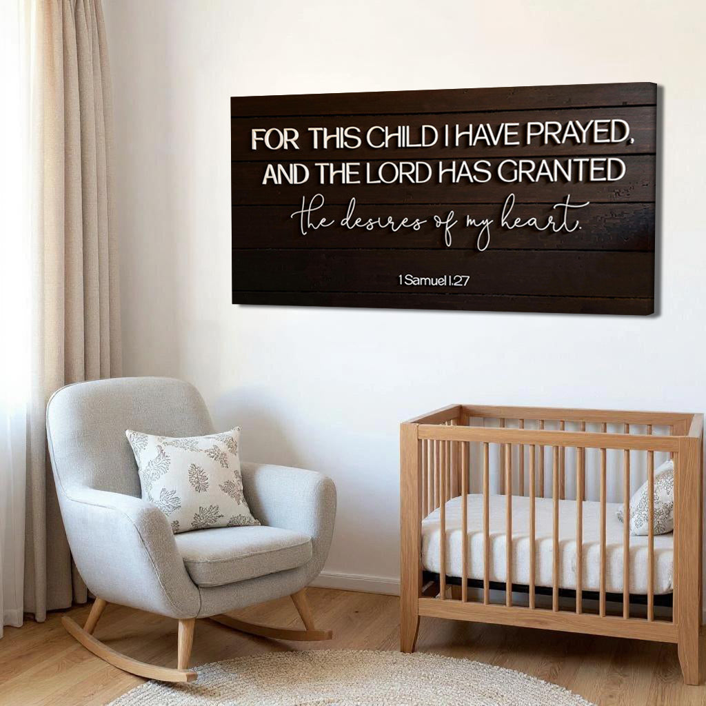 1 Samuel 1:27 - For This Child I Have Prayed Sign V on sale at MyriadMart