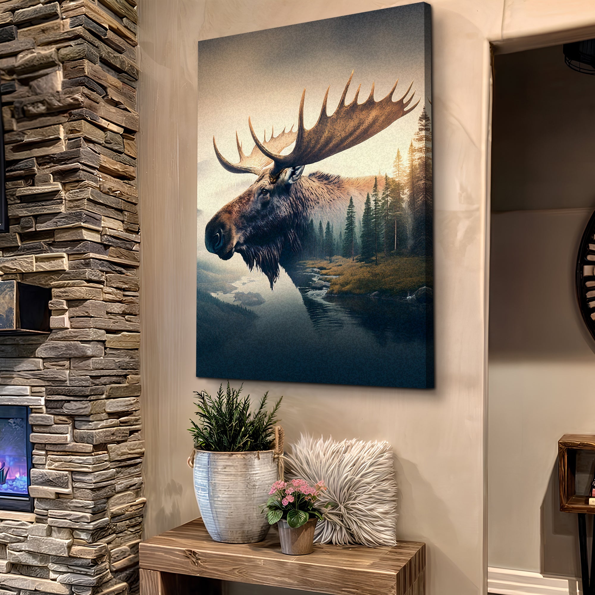 Moose Double Exposure Wall Art on sale at MyriadMart