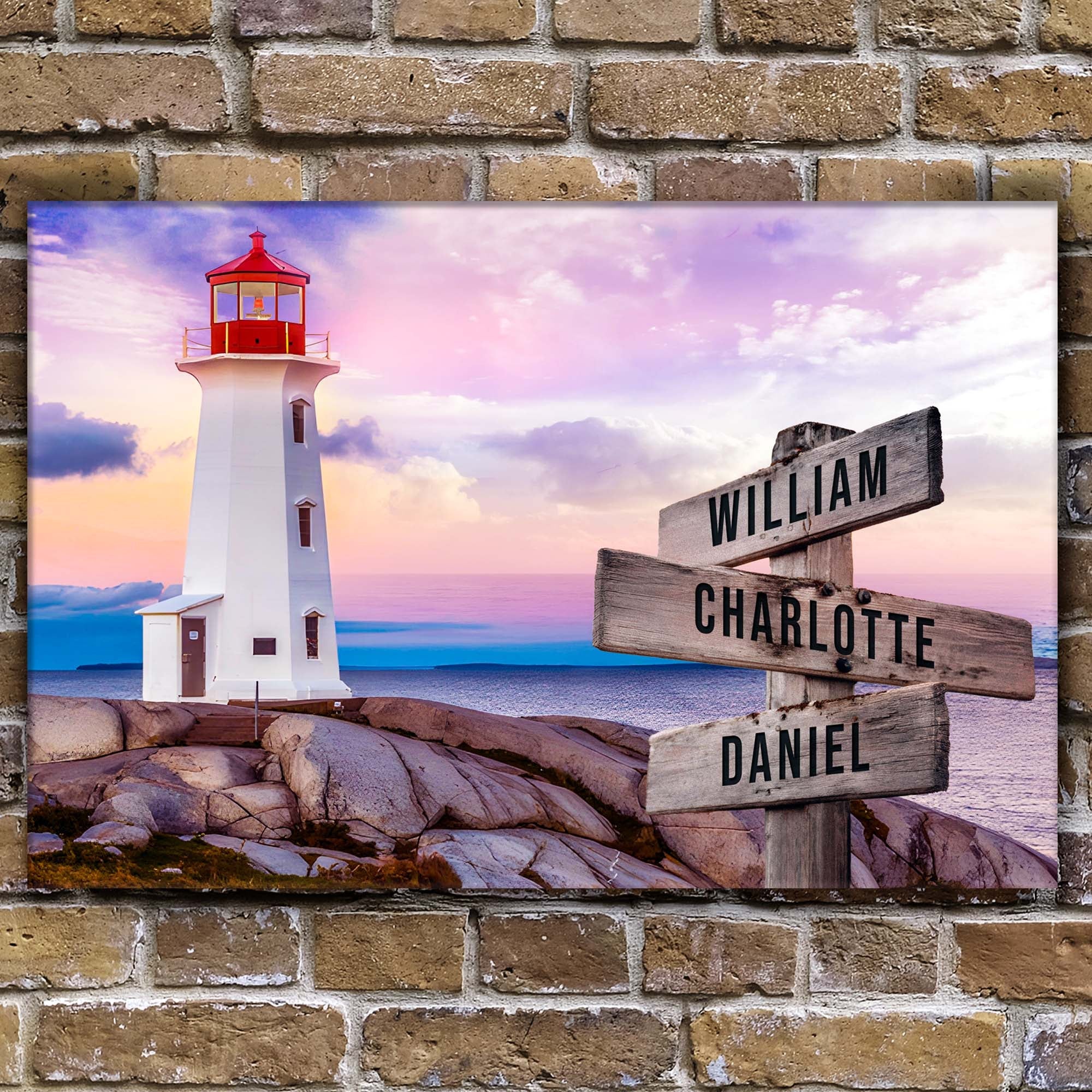 Lighthouse Family Names Sign on sale at MyriadMart