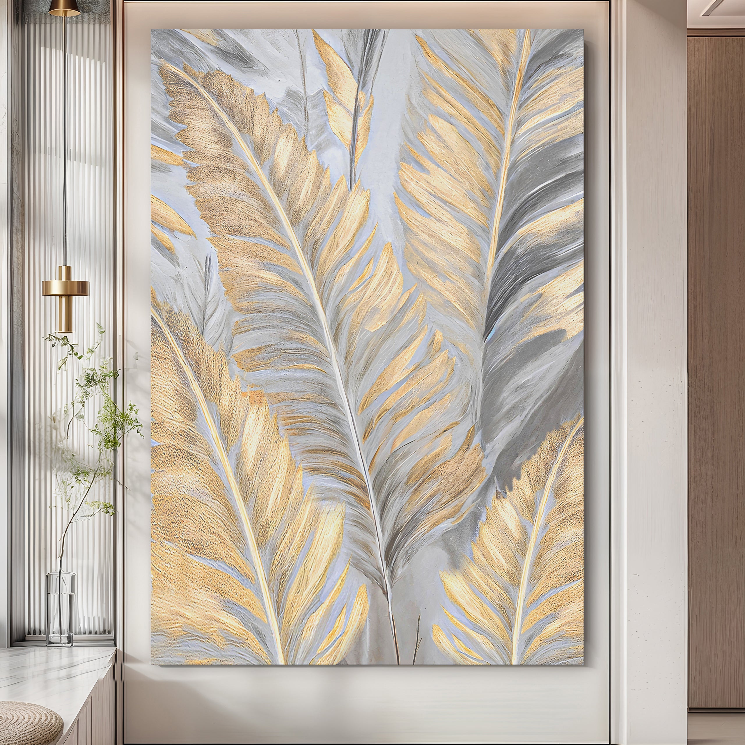 Luxury Gold and Silver Leaf Wall Art on sale at MyriadMart