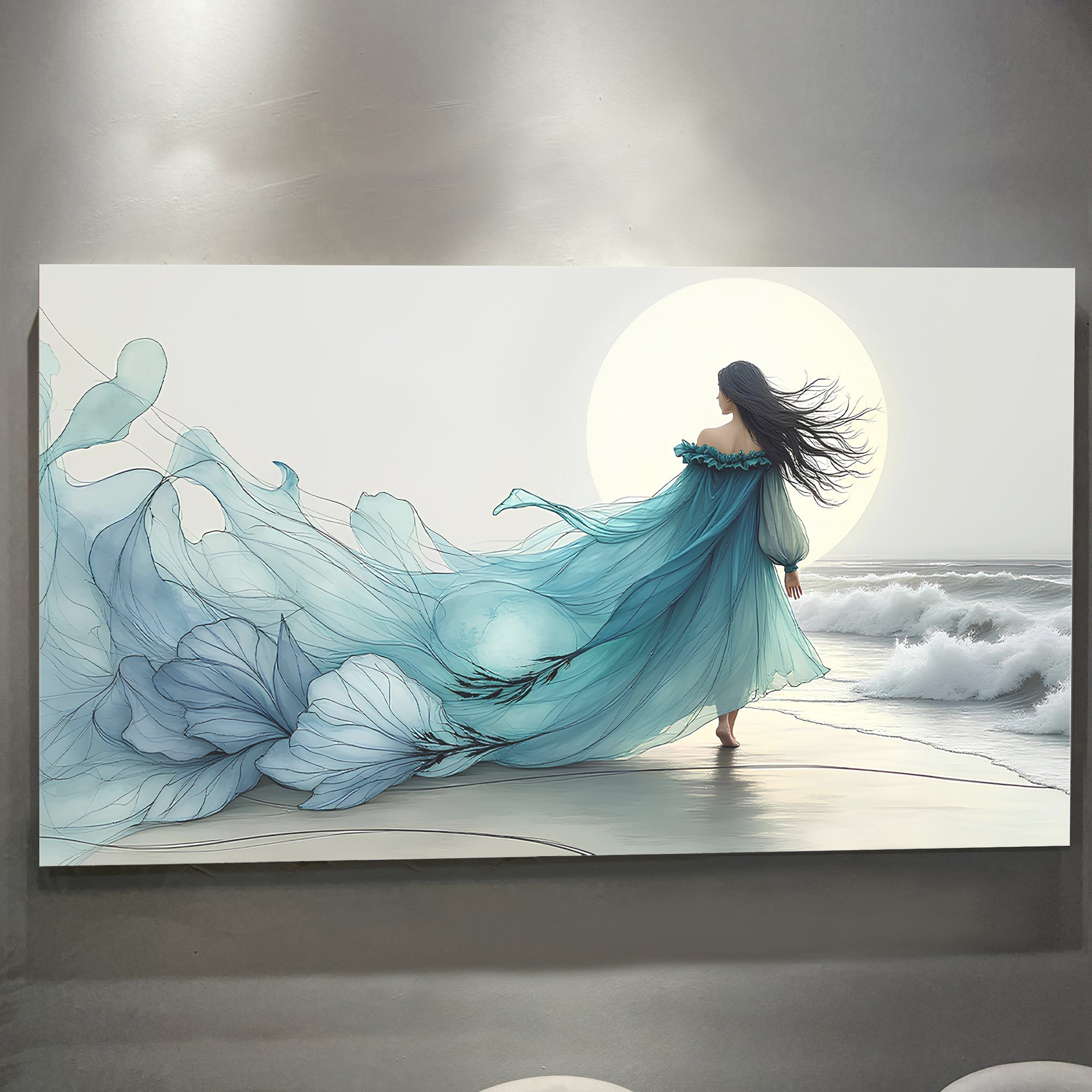 Swirling Winds by the Ocean Abstract Wall Art on sale at MyriadMart