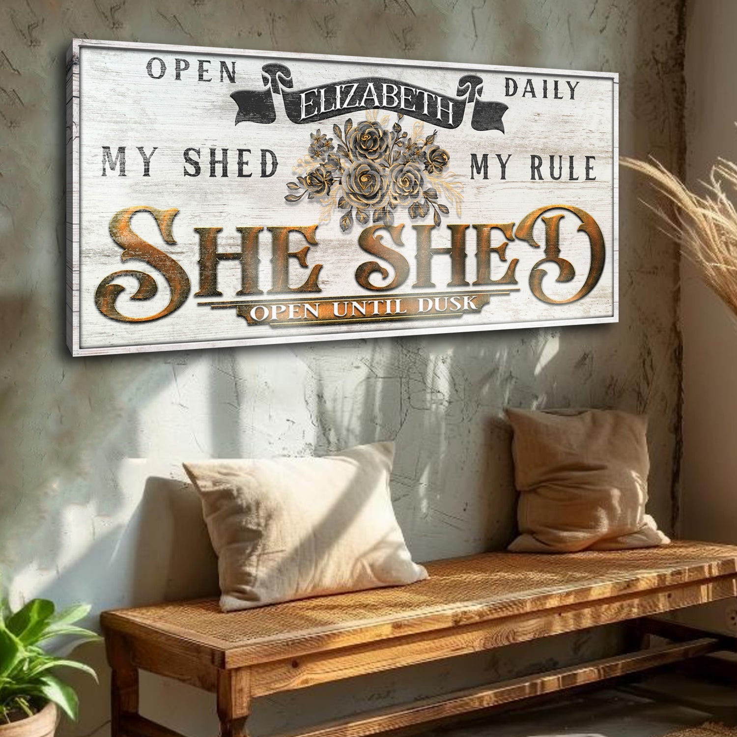 Personalized She Shed Sign X on sale at MyriadMart