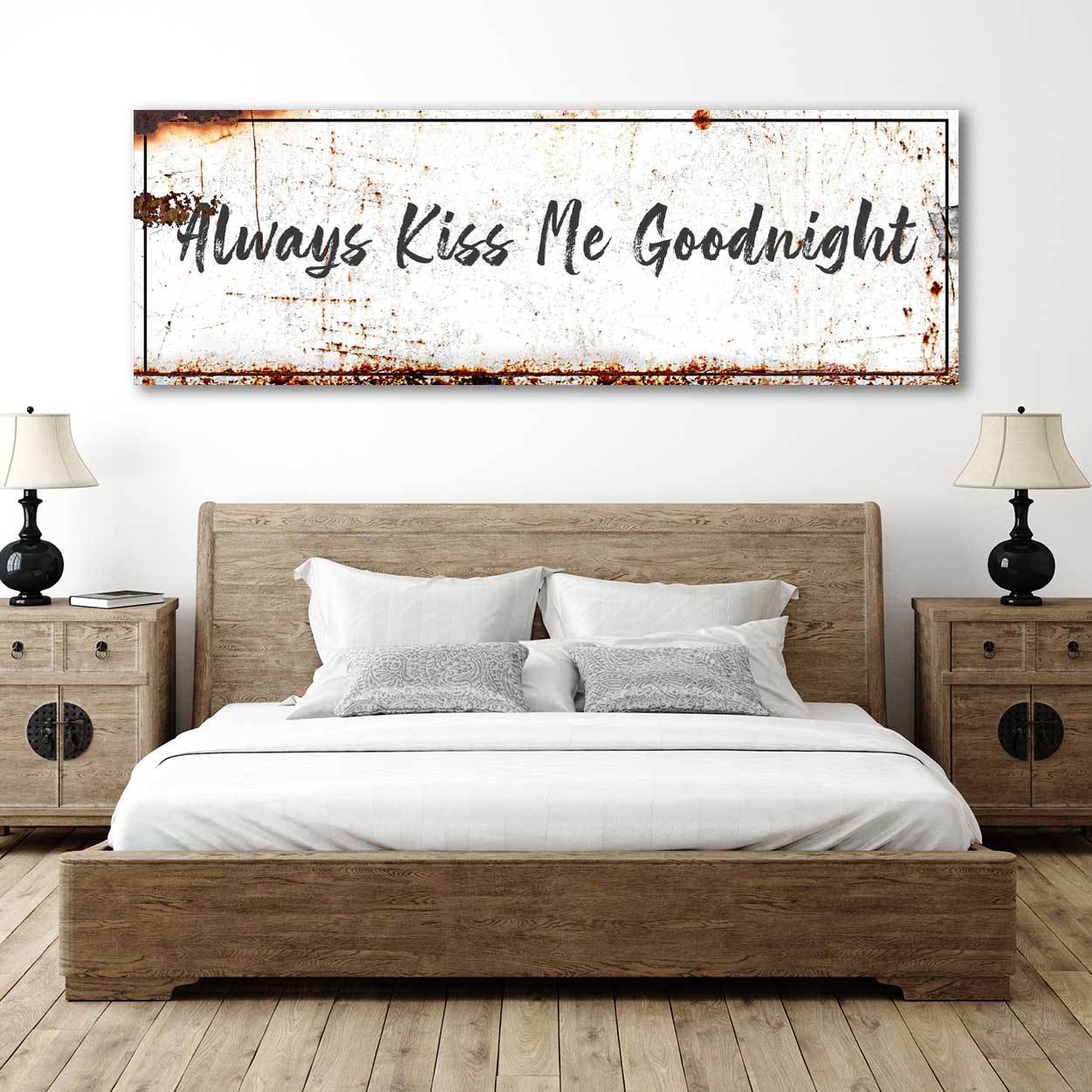 Always Kiss Me Goodnight Sign on sale at MyriadMart