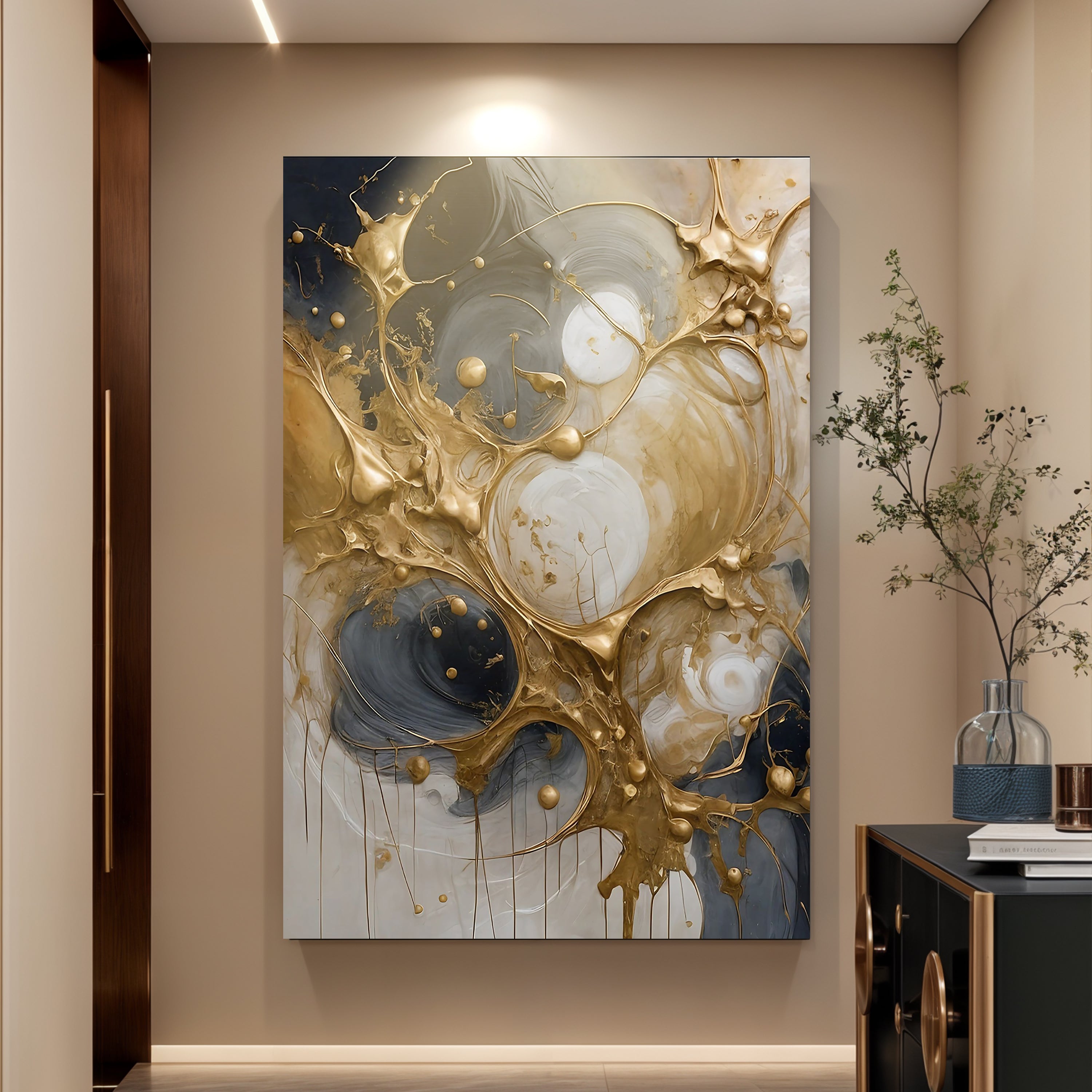 Black and Gold Splash Wall Art on sale at MyriadMart
